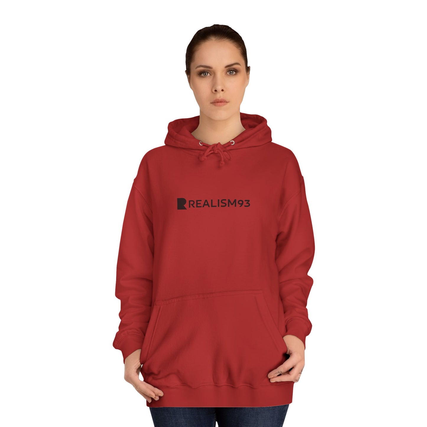 College Hoodie — Minimal 'Realism93' Logo Pullover