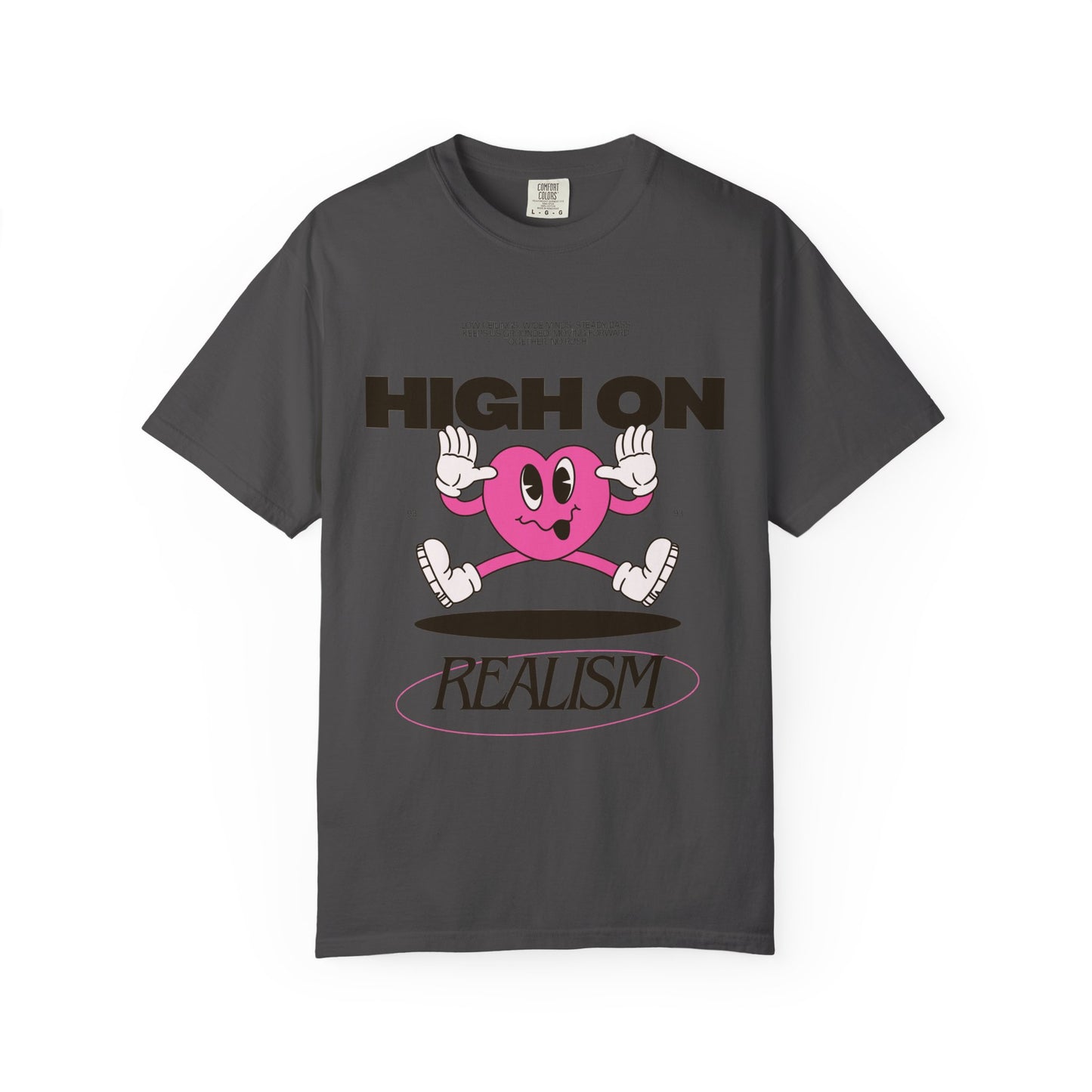 High On Realism Graphic T-Shirt — Retro Heart Skateboard Design