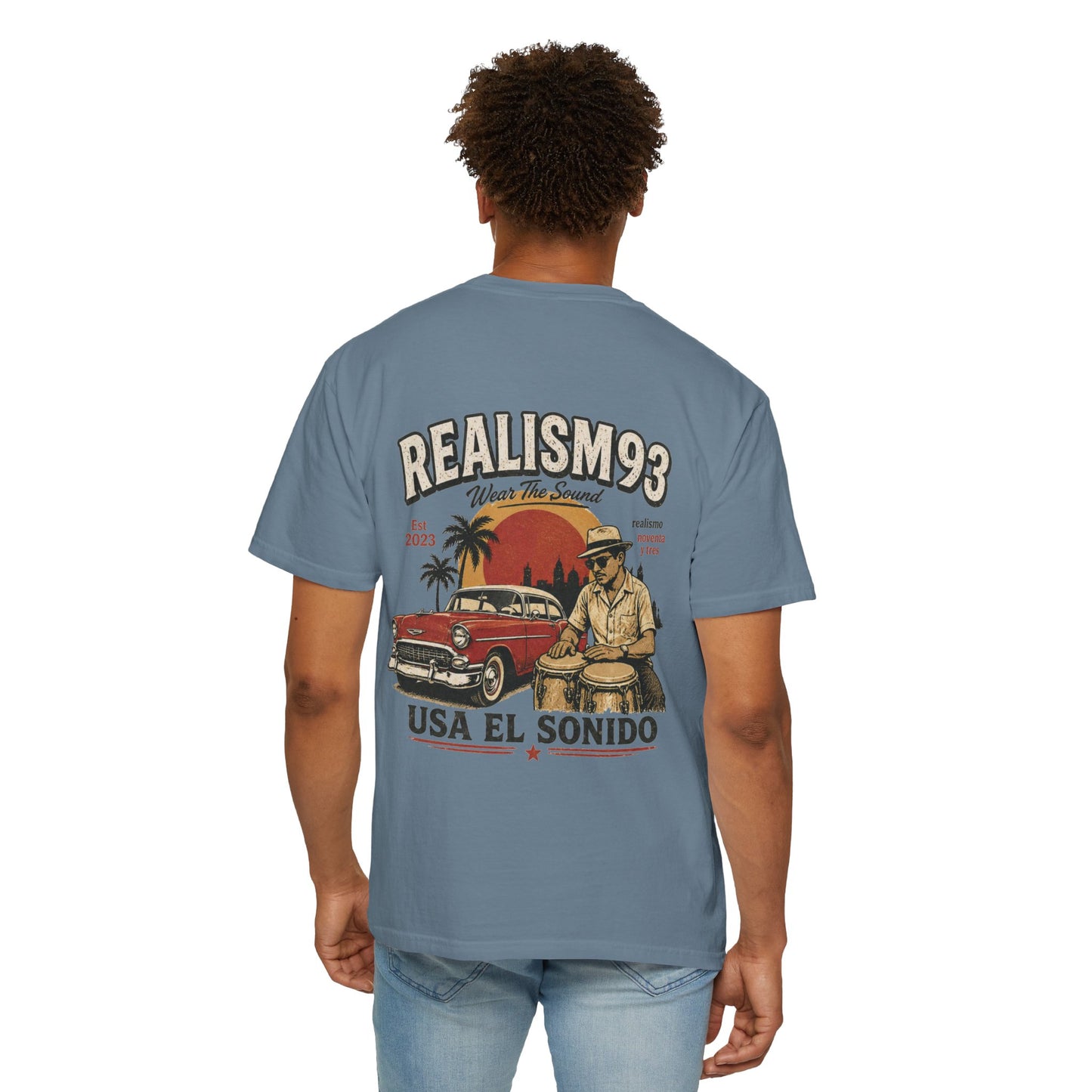 Realism93 "Usa El Sonido" Vintage Cuban Car & Conga T-Shirt