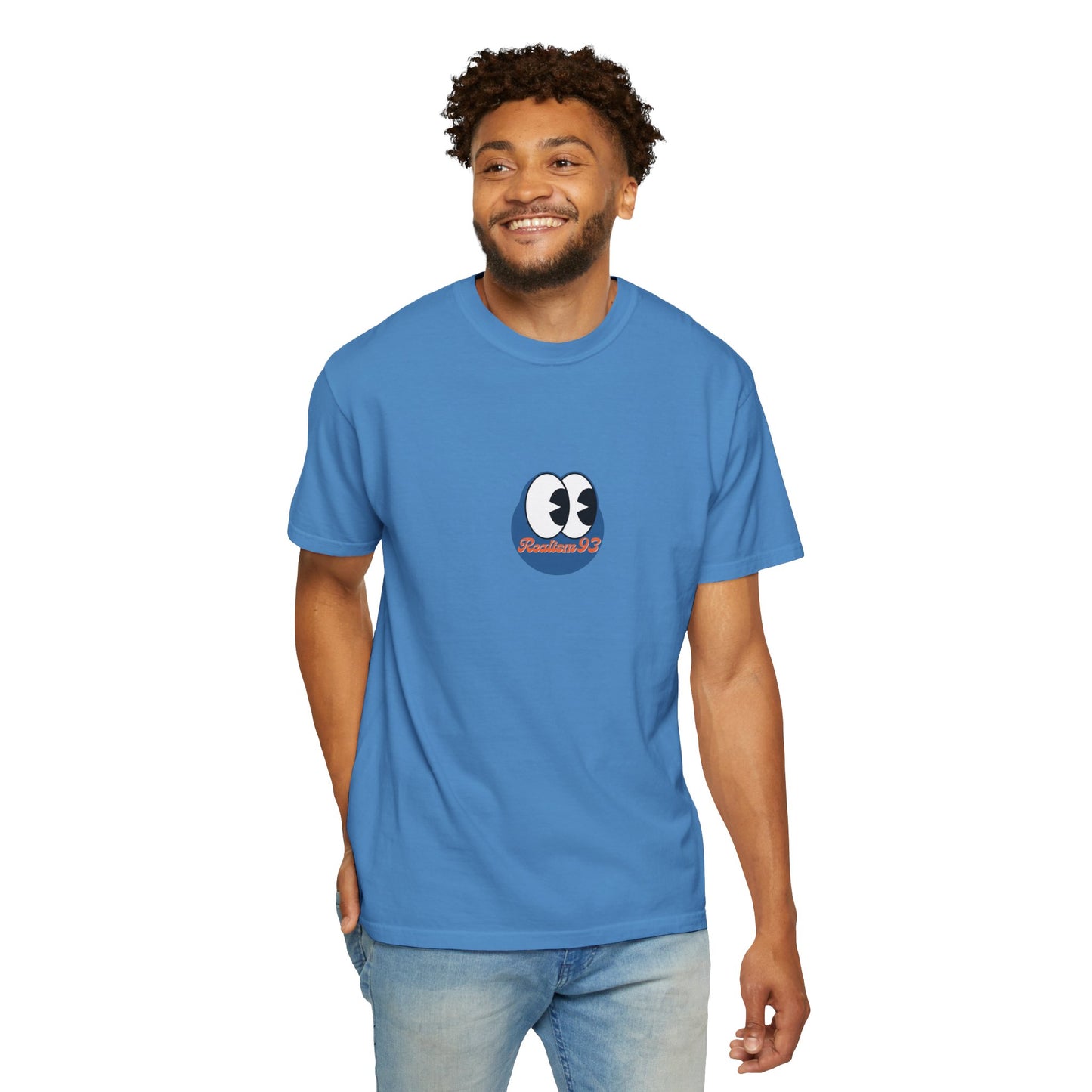 Realism93 Cartoon Eyes Tee — Graphic T-Shirt with Cartoon Mascot