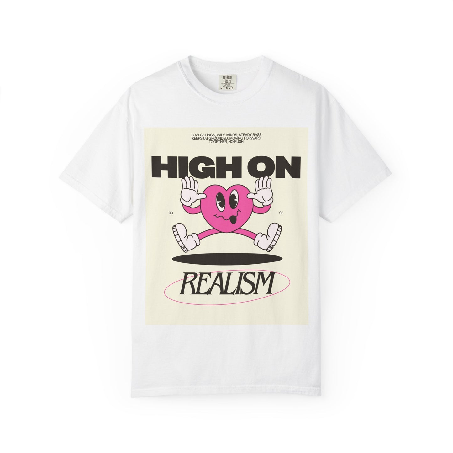 High On Realism Graphic T-Shirt — Retro Heart Skateboard Design