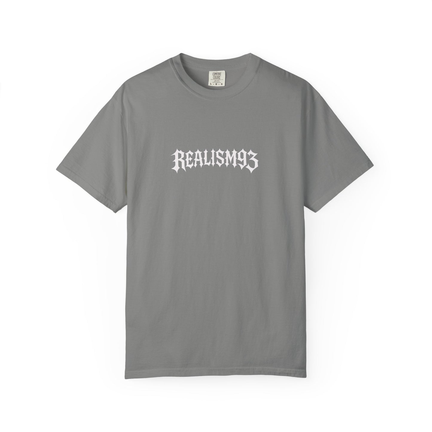 Realism93 Graphic T-Shirt — Vintage Grunge Logo Tee