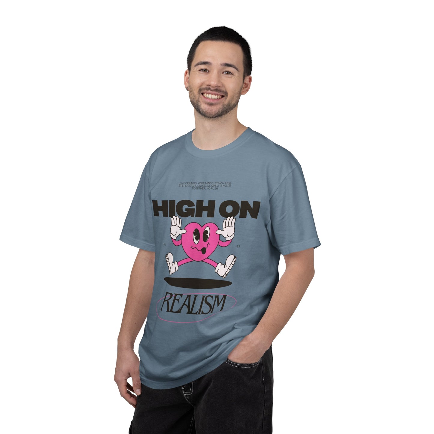 High On Realism Graphic T-Shirt — Retro Heart Skateboard Design