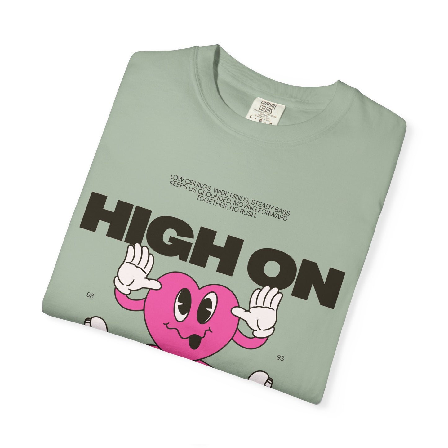 High On Realism Graphic T-Shirt — Retro Heart Skateboard Design