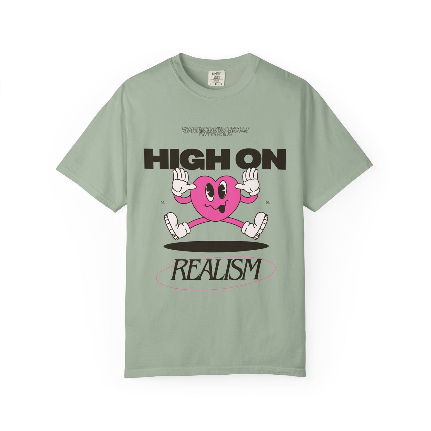 High On Realism Graphic T-Shirt — Retro Heart Skateboard Design