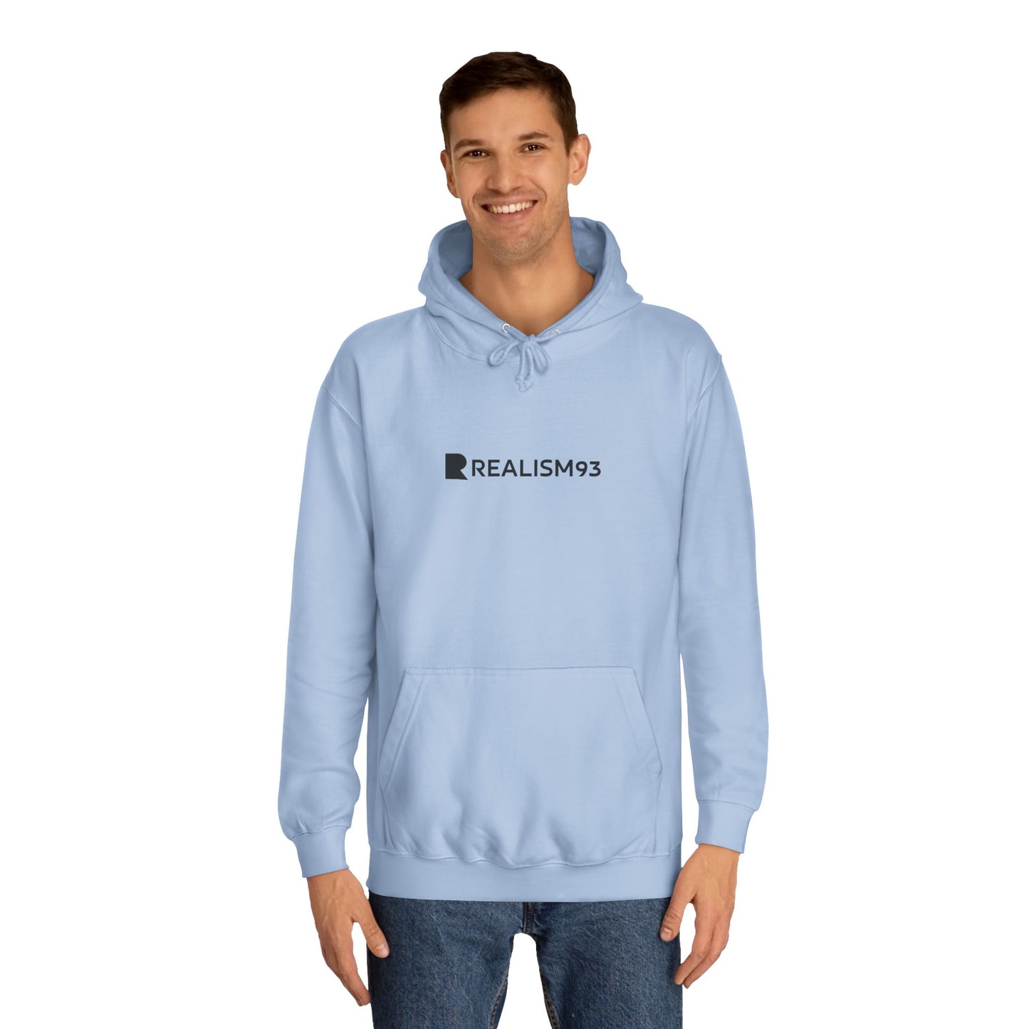 College Hoodie — Minimal 'Realism93' Logo Pullover