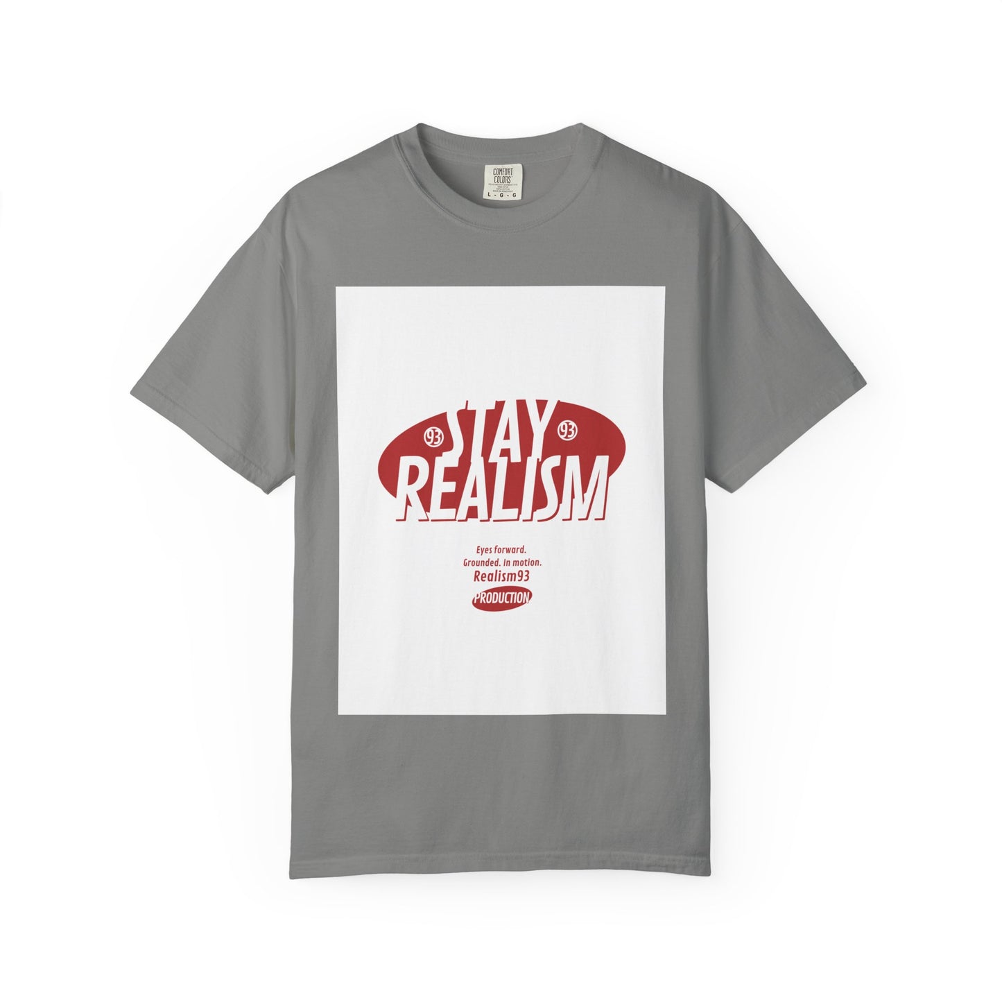 Stay Realism Graphic T-Shirt — Retro Bold Typography Tee