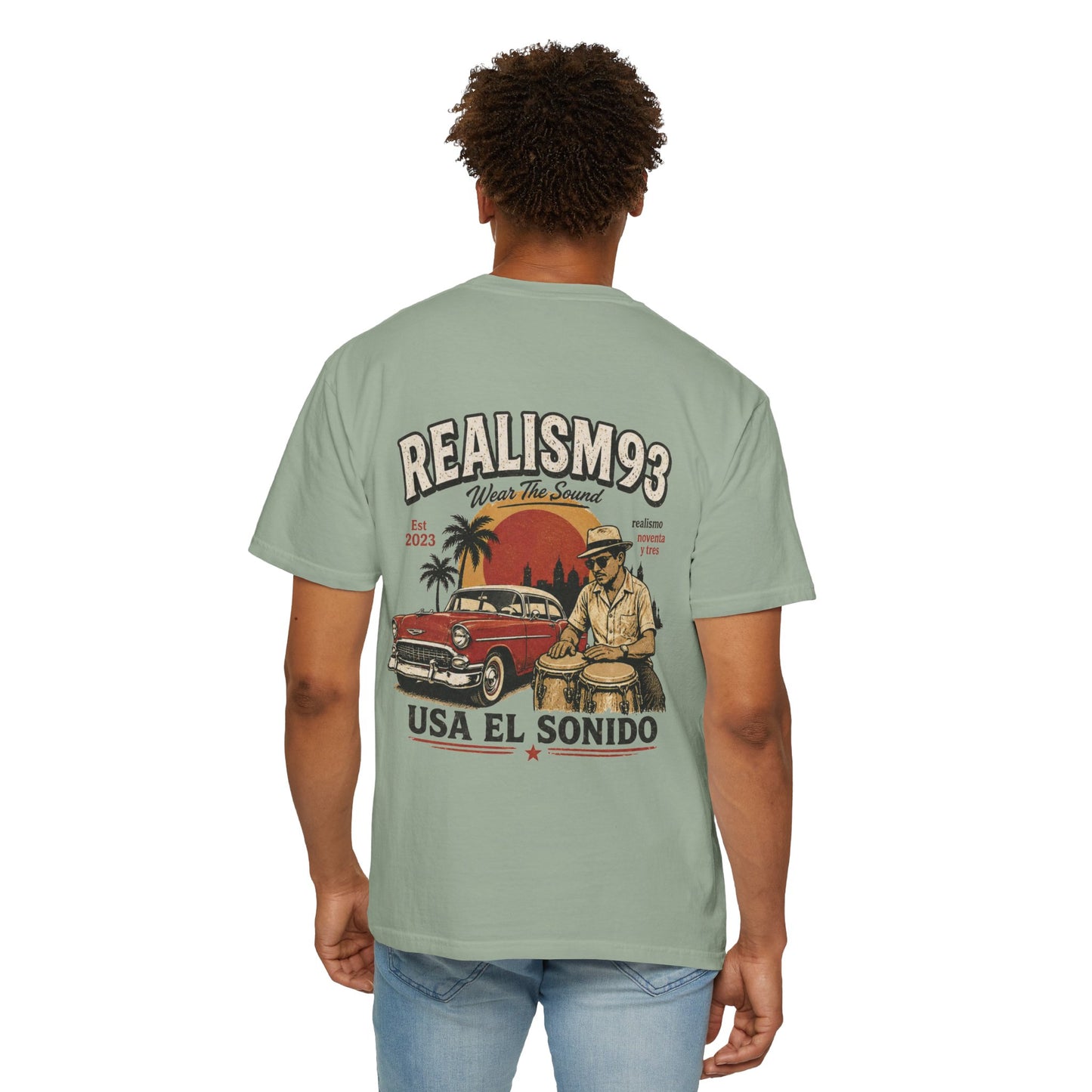 Realism93 "Usa El Sonido" Vintage Cuban Car & Conga T-Shirt