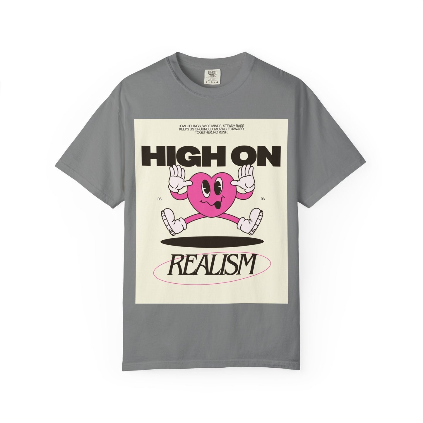 High On Realism Graphic T-Shirt — Retro Heart Skateboard Design
