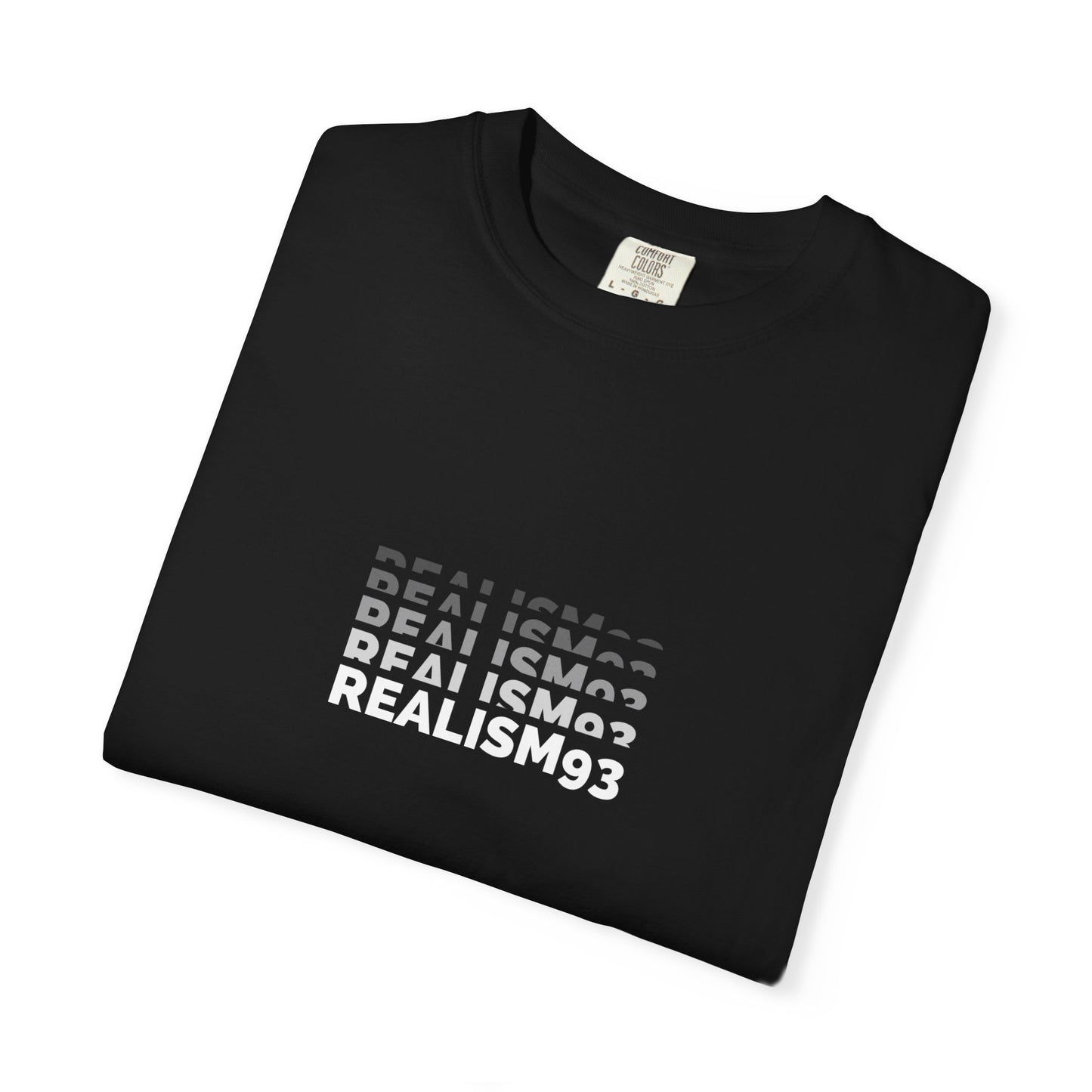 Realism Stutter Graphic T-Shirt — Minimalist Black Typographic Tee