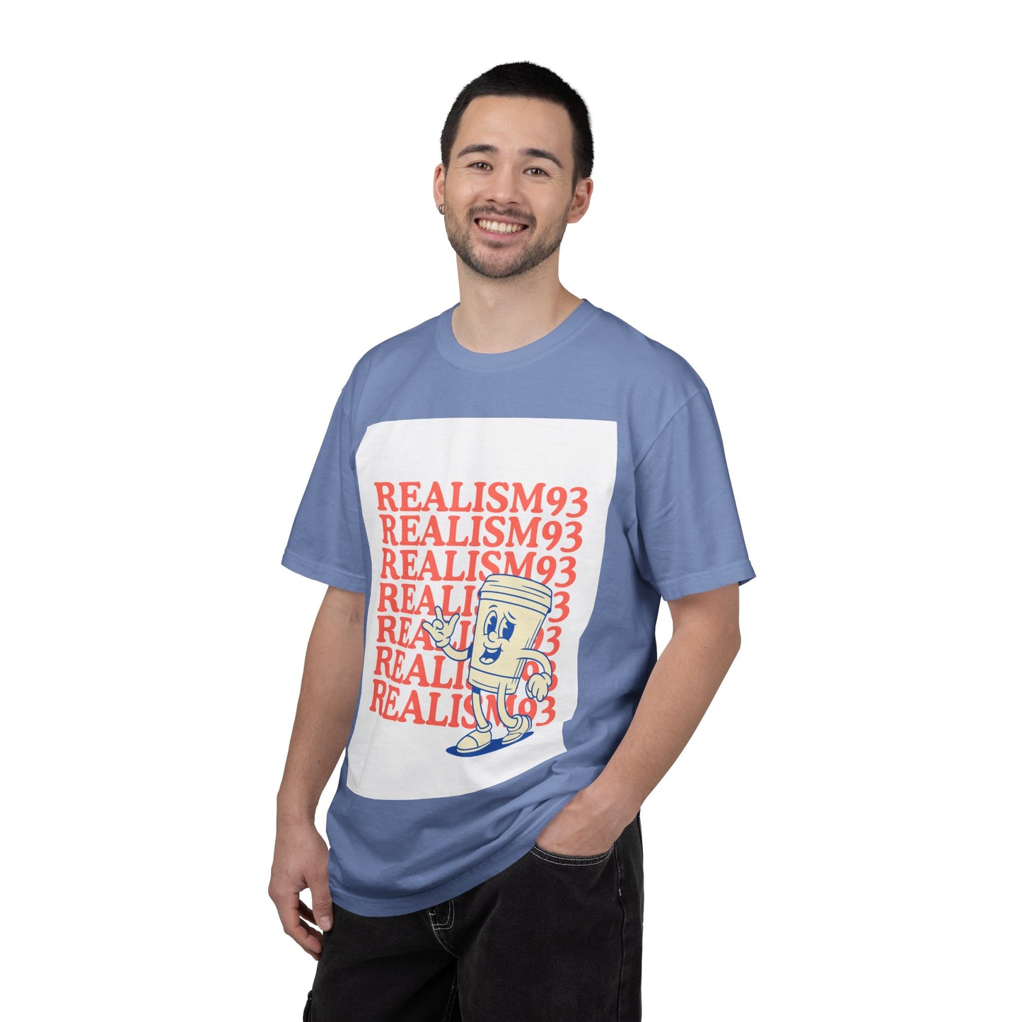 Realism93 Retro Cartoon Tee — Graphic T-Shirt with Vintage Mascot
