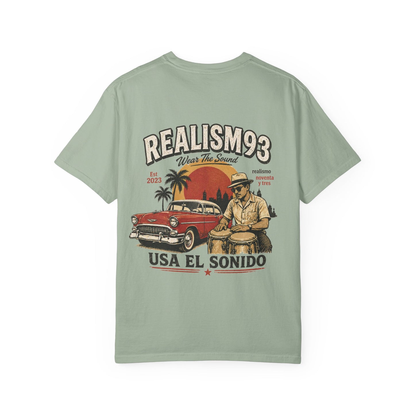 Realism93 "Usa El Sonido" Vintage Cuban Car & Conga T-Shirt
