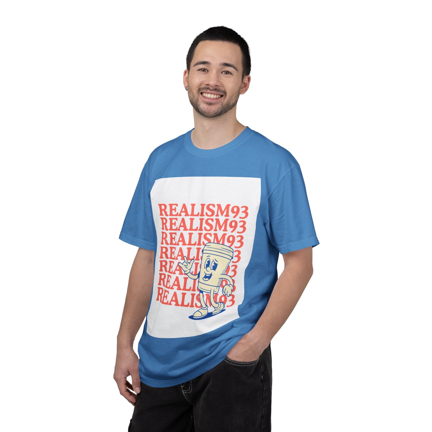 Realism93 Retro Cartoon Tee — Graphic T-Shirt with Vintage Mascot