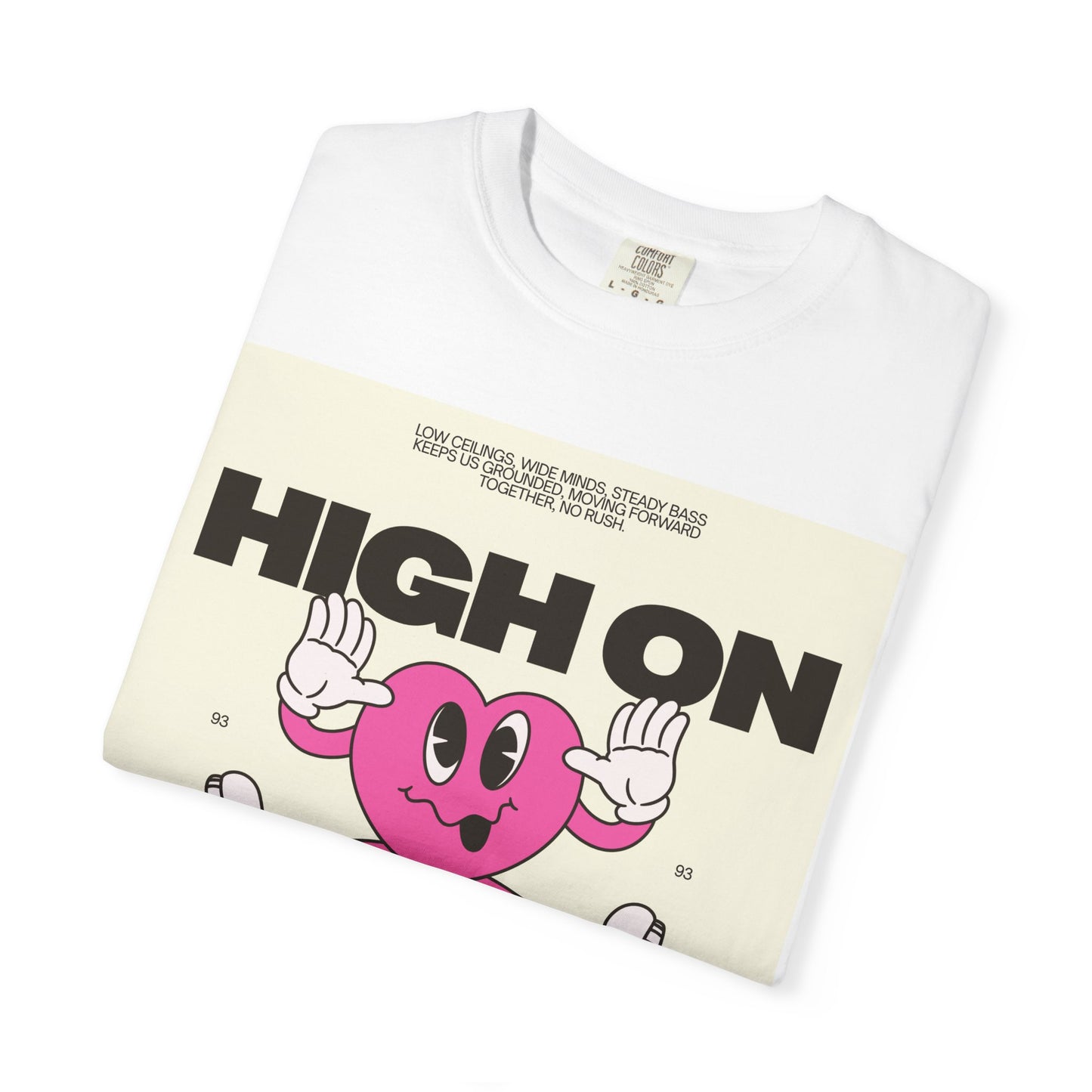High On Realism Graphic T-Shirt — Retro Heart Skateboard Design