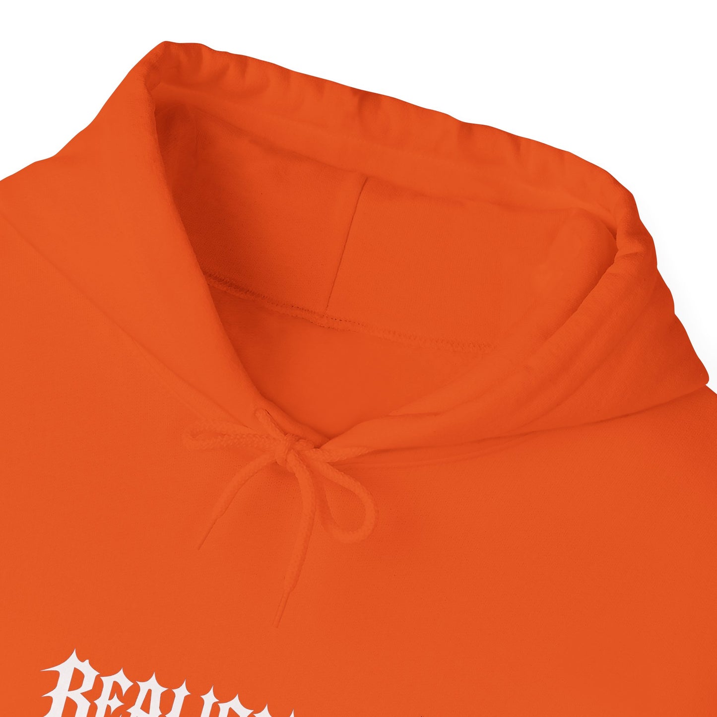 Realism93 Gothic Logo Hoodie — Black Graphic Pullover for Streetwear & Music Fans