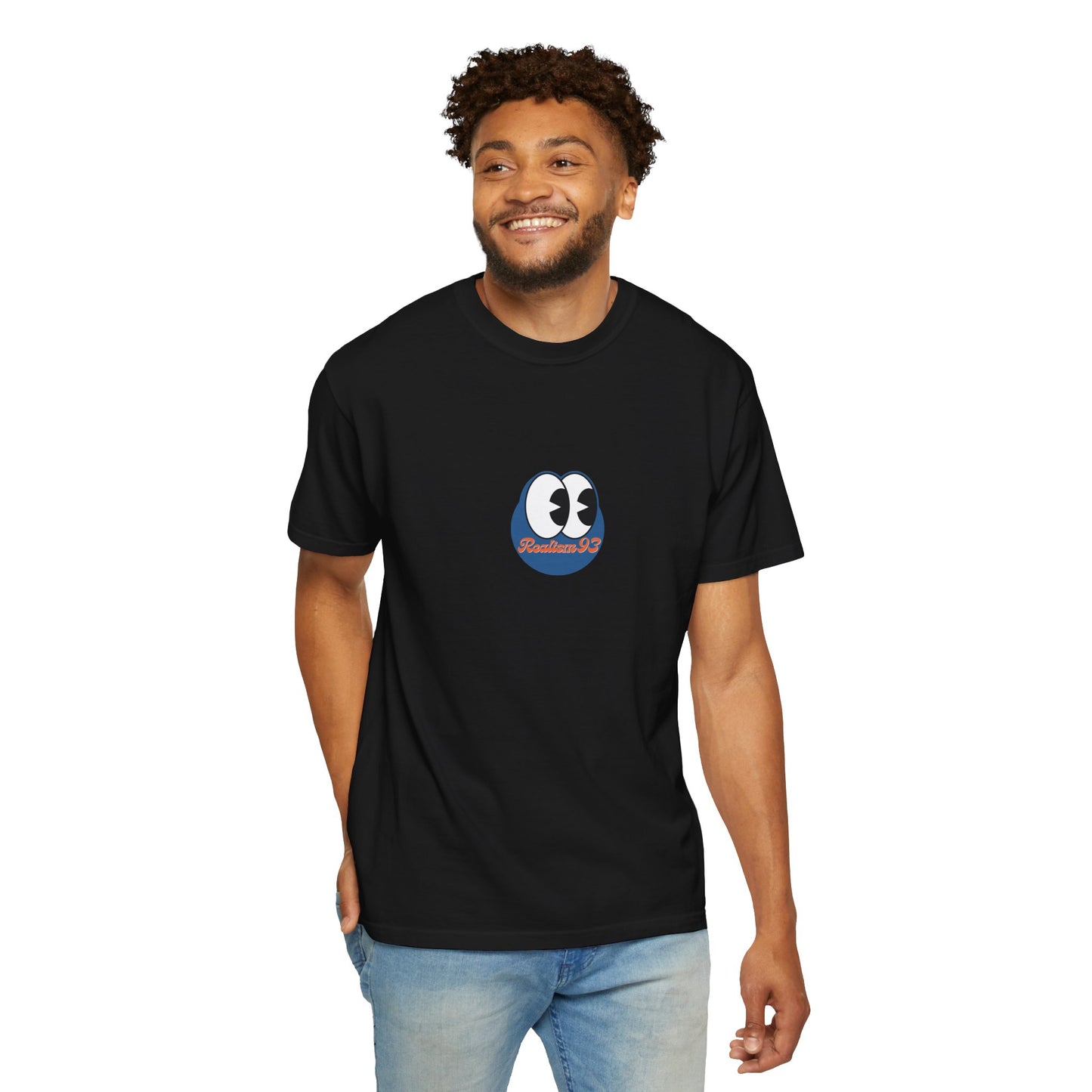 Realism93 Cartoon Eyes Tee — Graphic T-Shirt with Cartoon Mascot