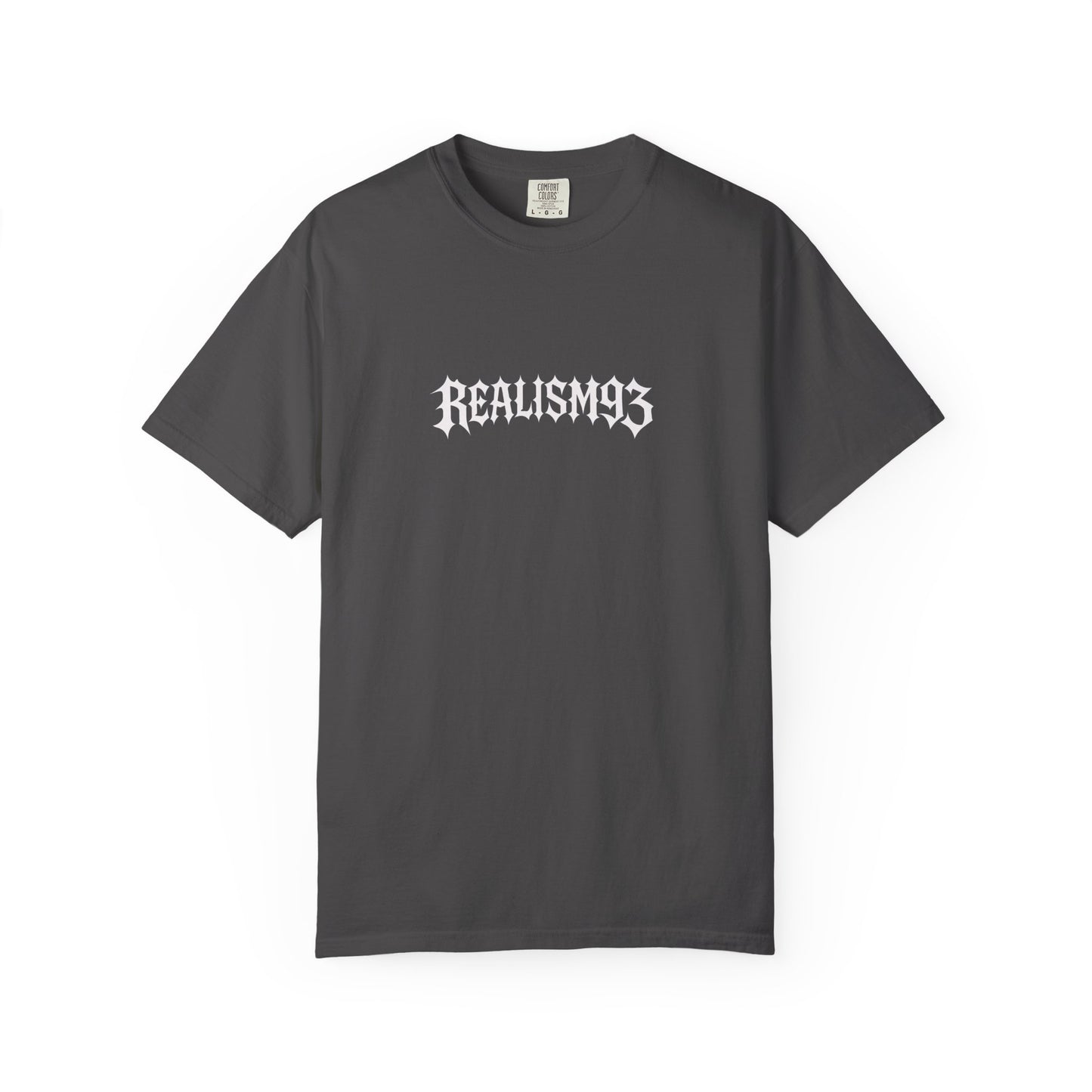 Realism93 Graphic T-Shirt — Vintage Grunge Logo Tee