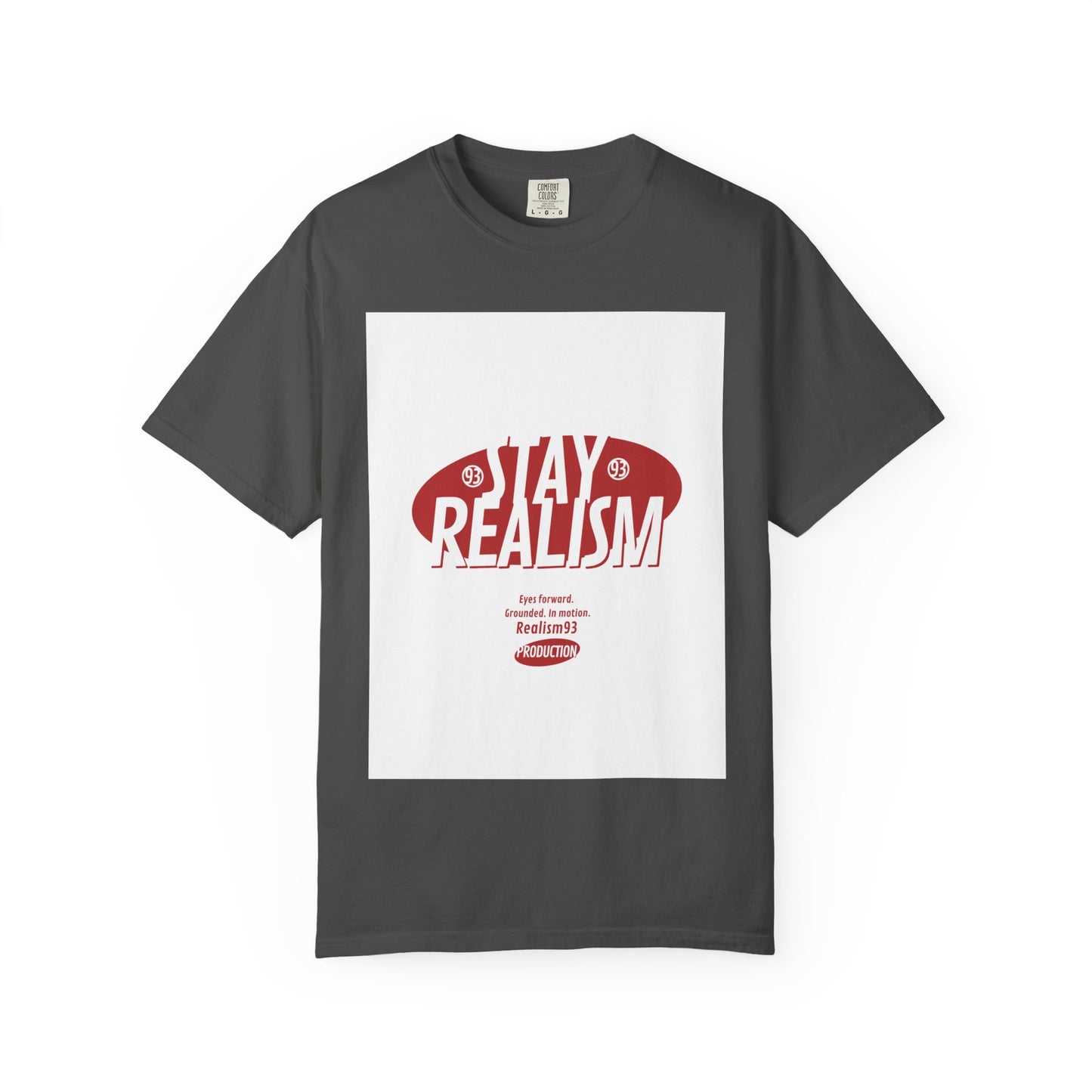 Stay Realism Graphic T-Shirt — Retro Bold Typography Tee