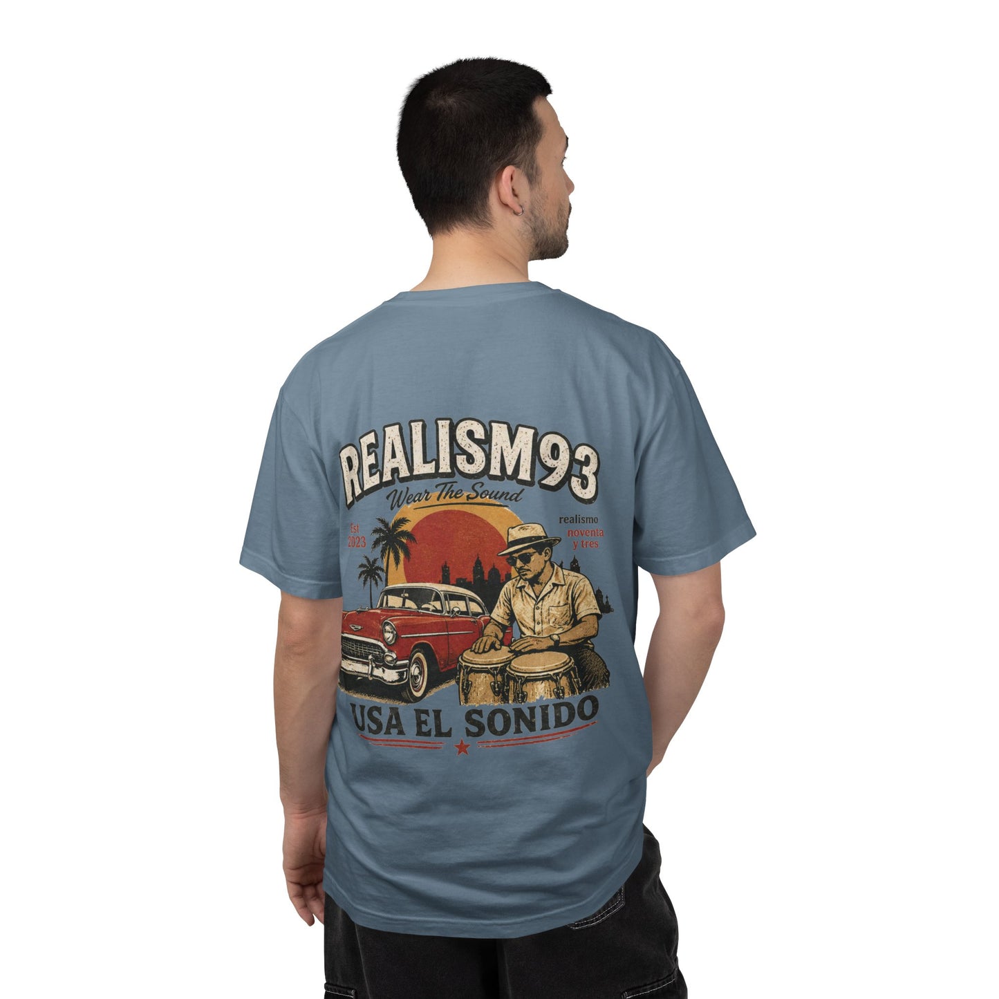 Realism93 "Usa El Sonido" Vintage Cuban Car & Conga T-Shirt
