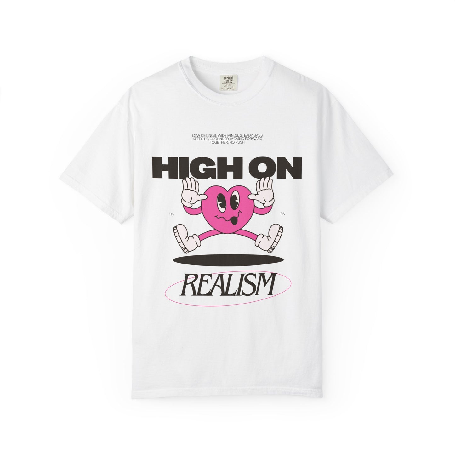 High On Realism Graphic T-Shirt — Retro Heart Skateboard Design