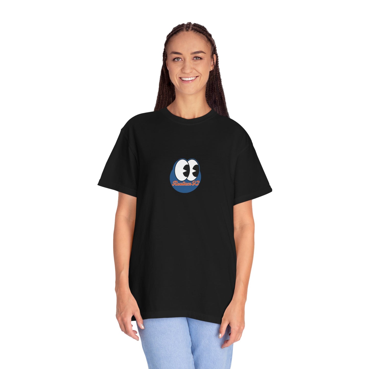 Realism93 Cartoon Eyes Tee — Graphic T-Shirt with Cartoon Mascot