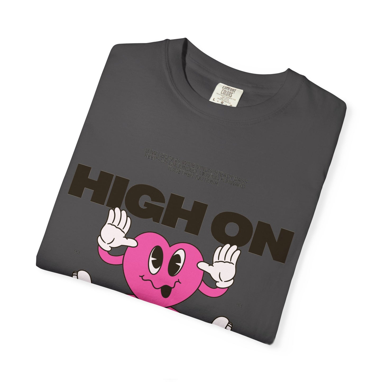 High On Realism Graphic T-Shirt — Retro Heart Skateboard Design