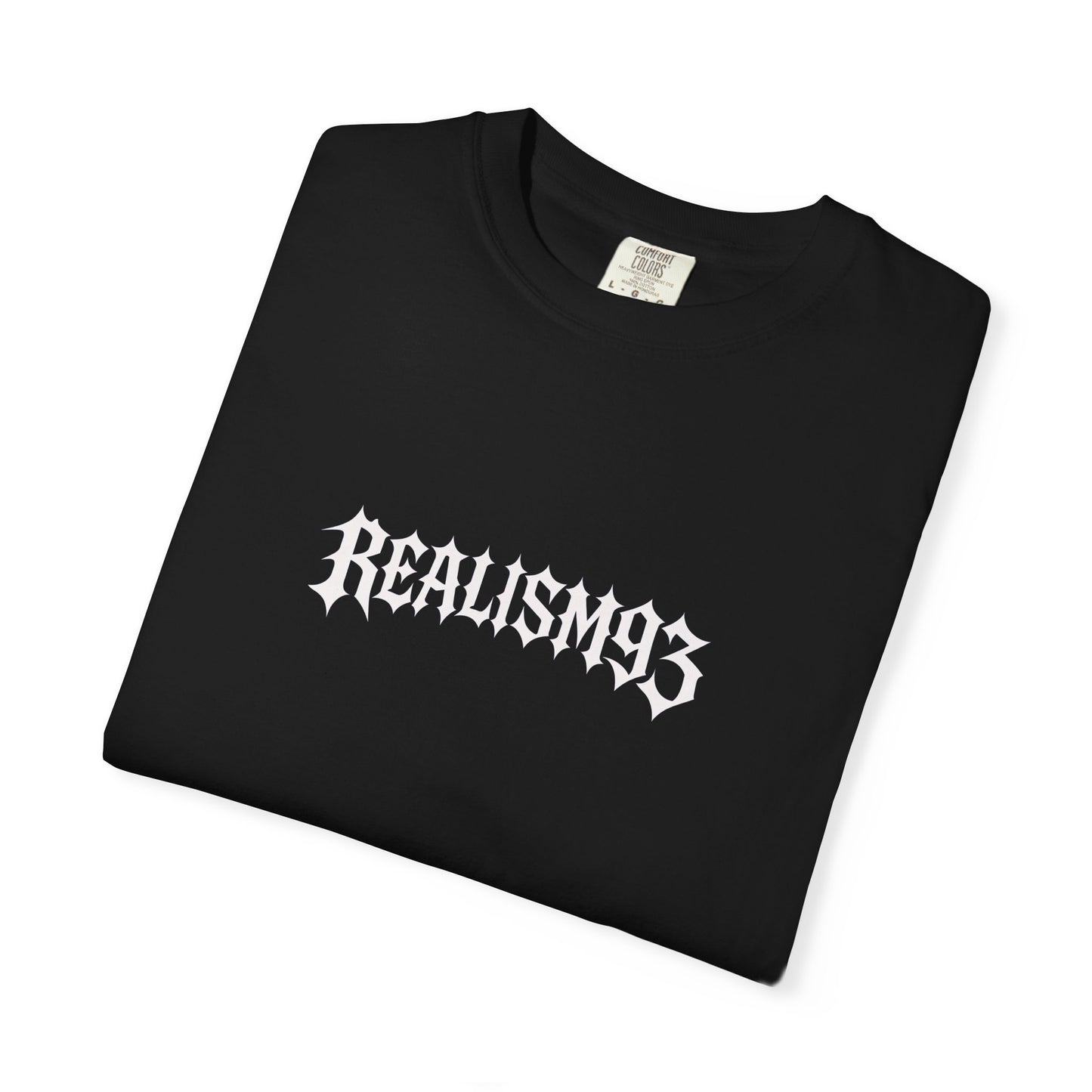 Realism93 Graphic T-Shirt — Vintage Grunge Logo Tee