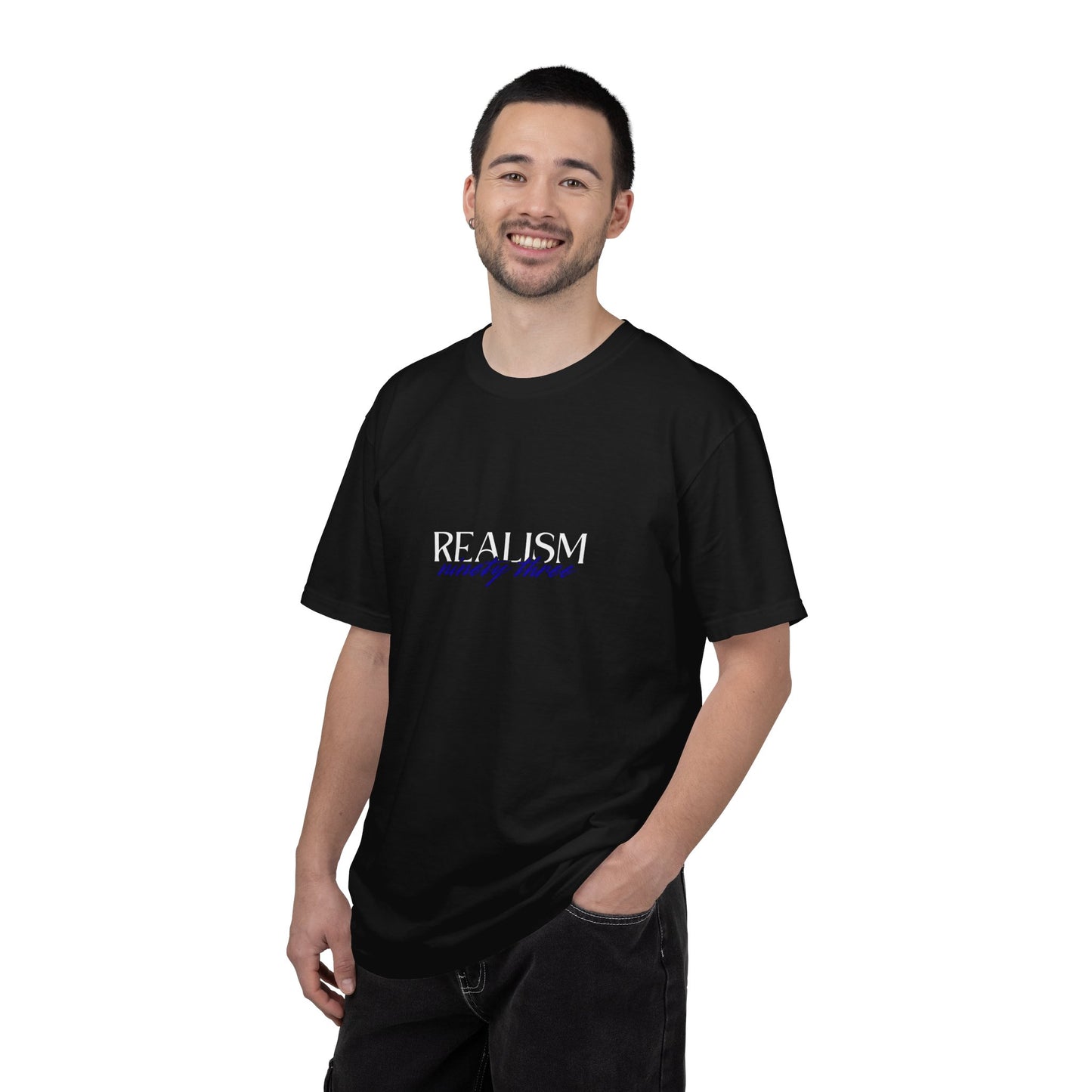 Realism ninety three Graphic T-Shirt — Minimalist Text Design
