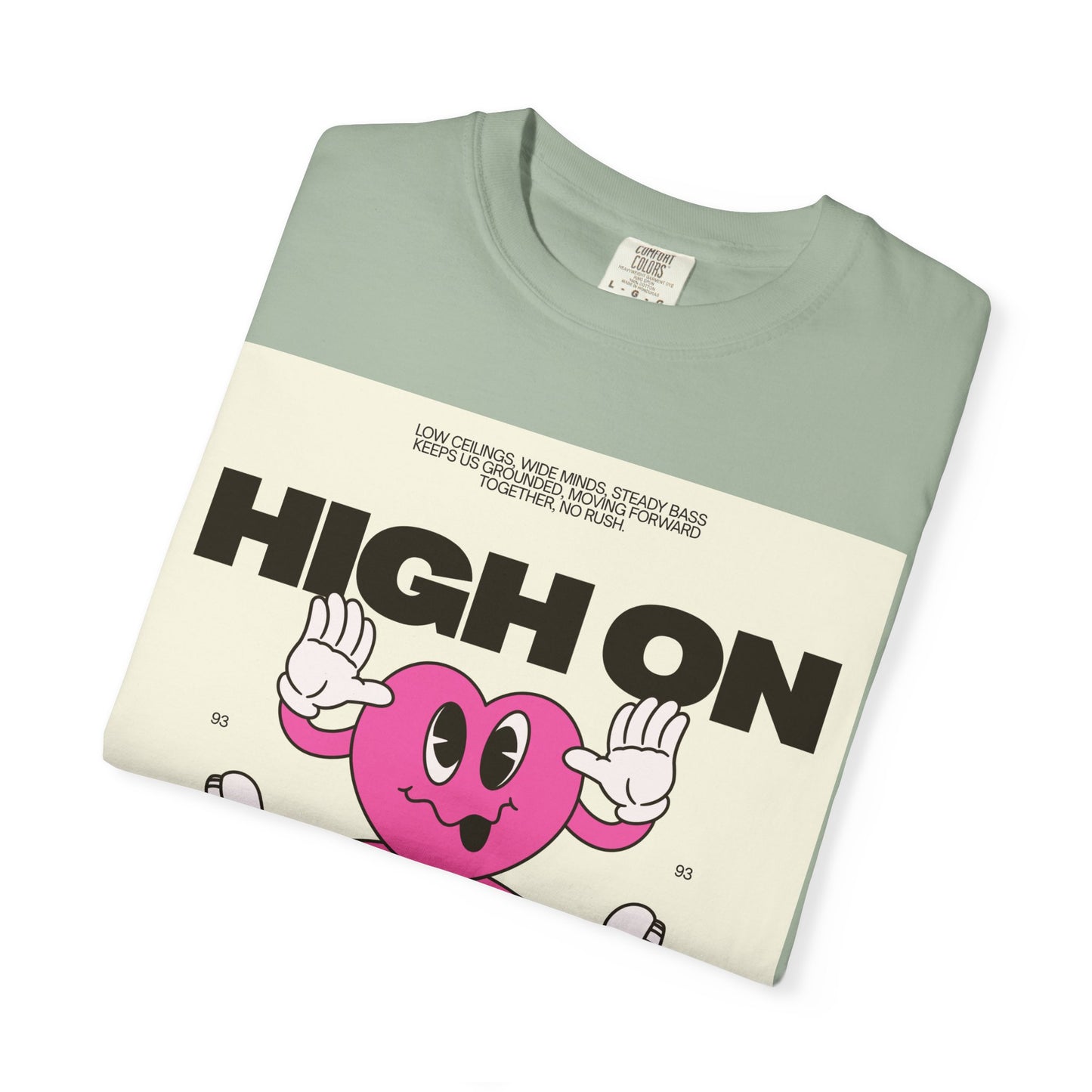 High On Realism Graphic T-Shirt — Retro Heart Skateboard Design