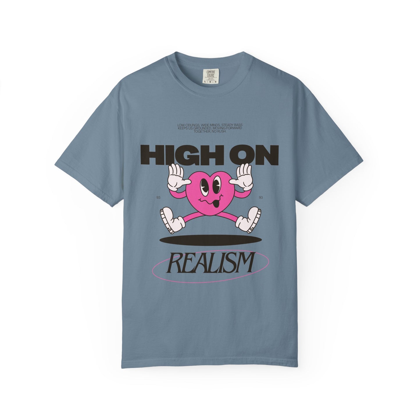 High On Realism Graphic T-Shirt — Retro Heart Skateboard Design