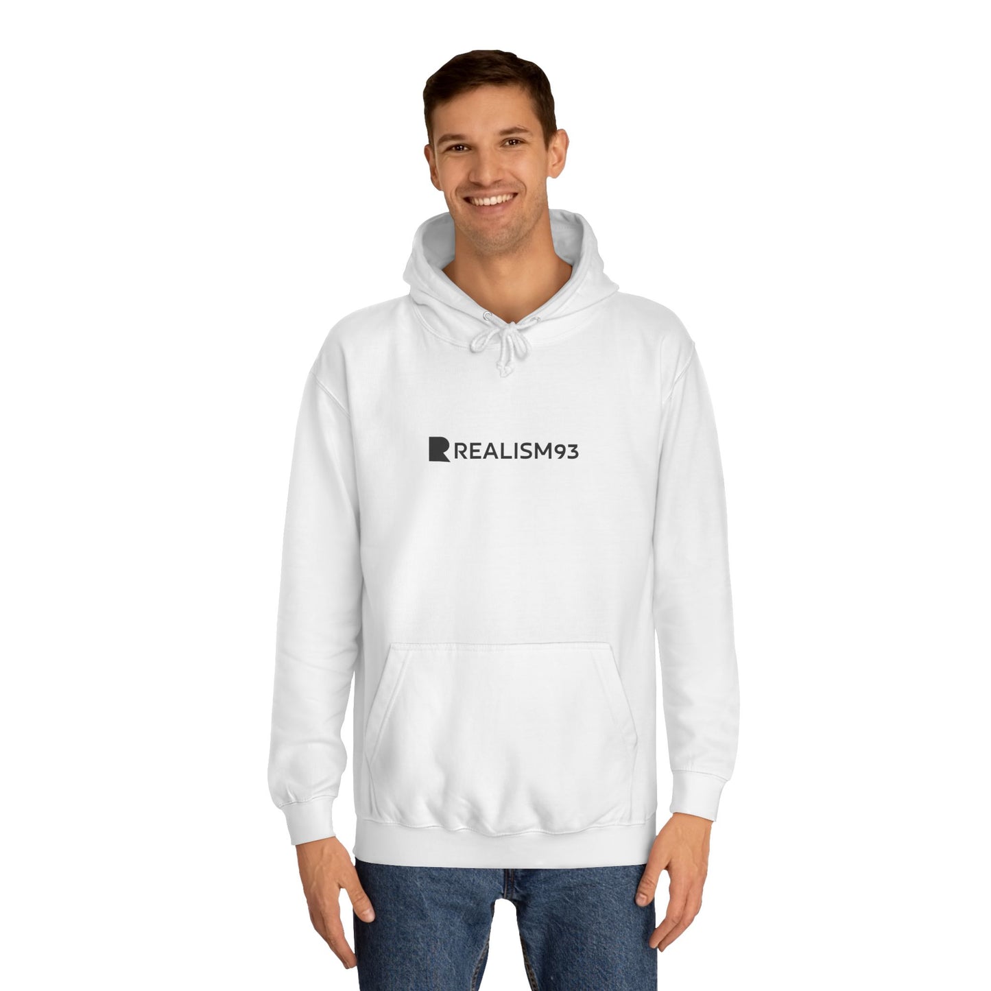 College Hoodie — Minimal 'Realism93' Logo Pullover