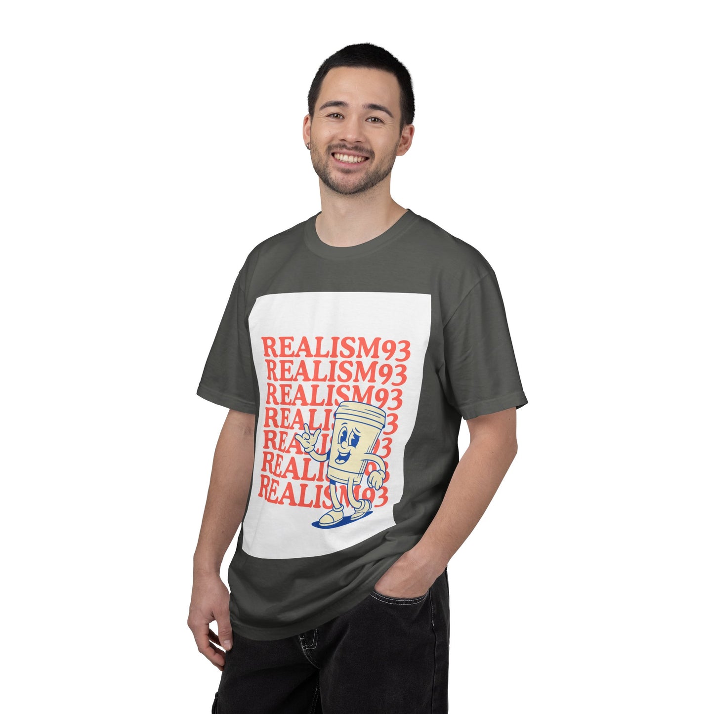 Realism93 Retro Cartoon Tee — Graphic T-Shirt with Vintage Mascot