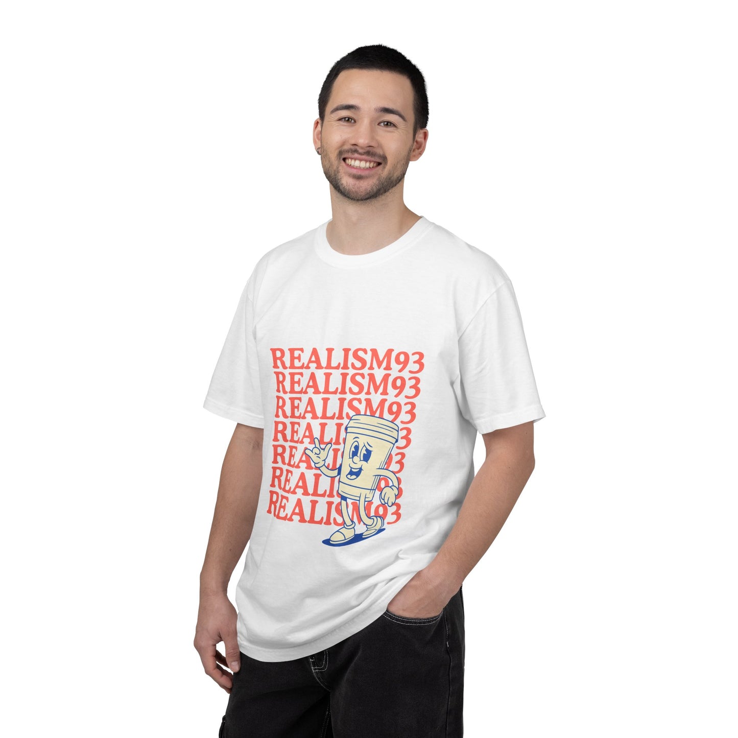 Realism93 Retro Cartoon Tee — Graphic T-Shirt with Vintage Mascot