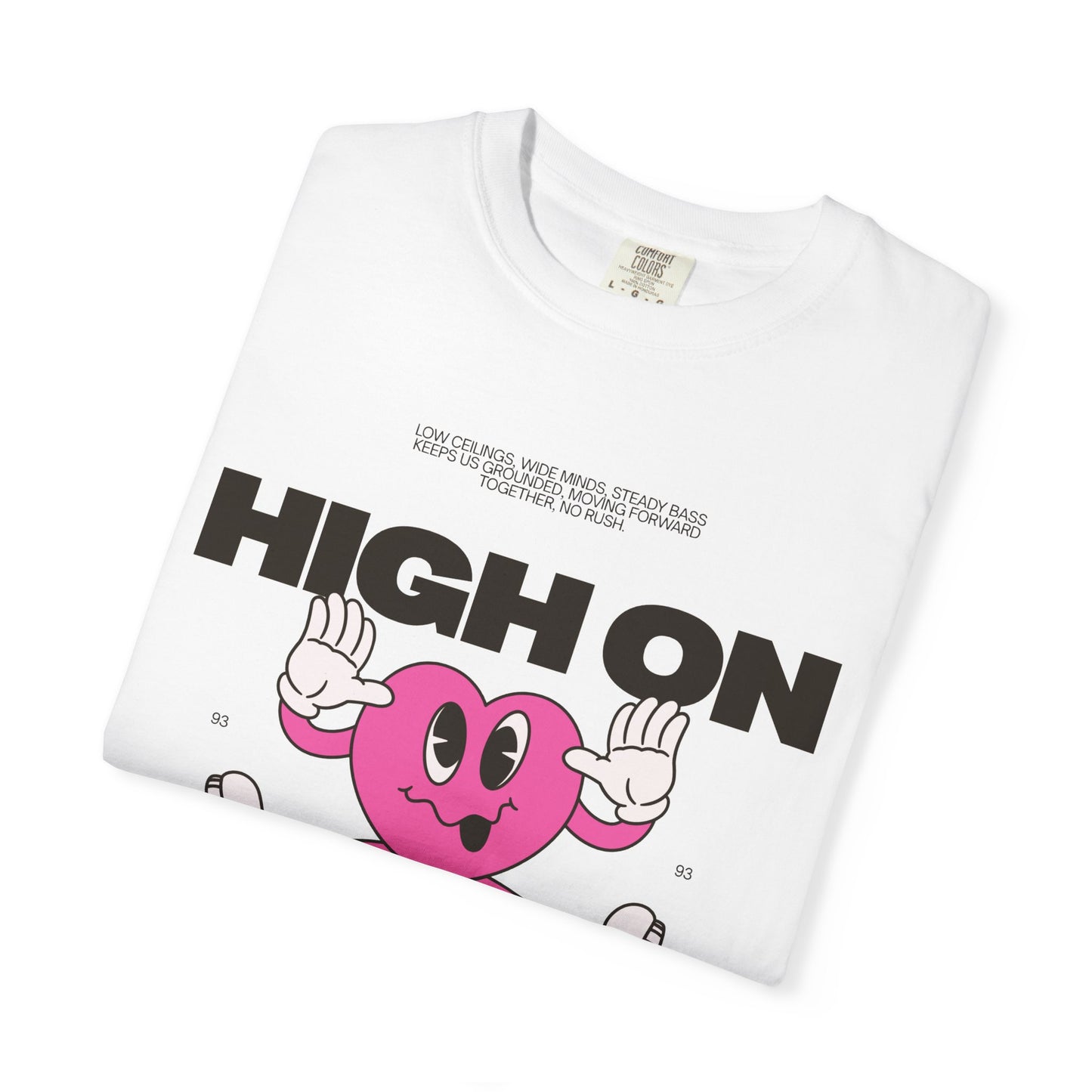 High On Realism Graphic T-Shirt — Retro Heart Skateboard Design