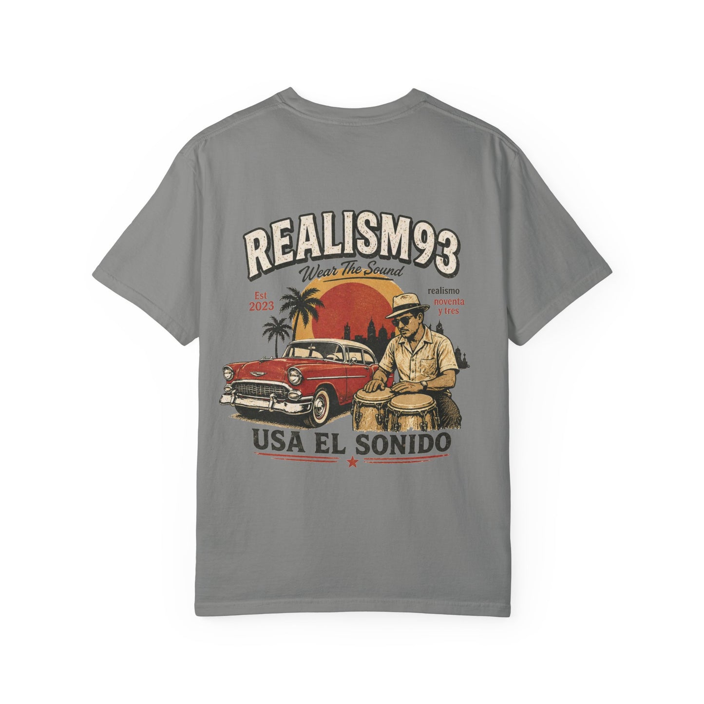 Realism93 "Usa El Sonido" Vintage Cuban Car & Conga T-Shirt