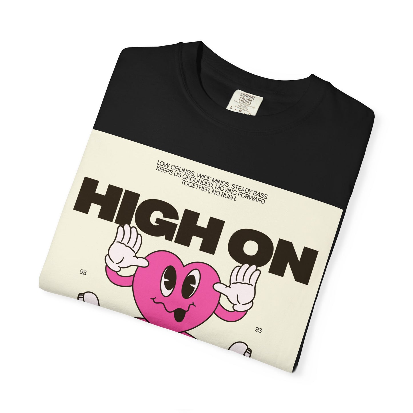 High On Realism Graphic T-Shirt — Retro Heart Skateboard Design