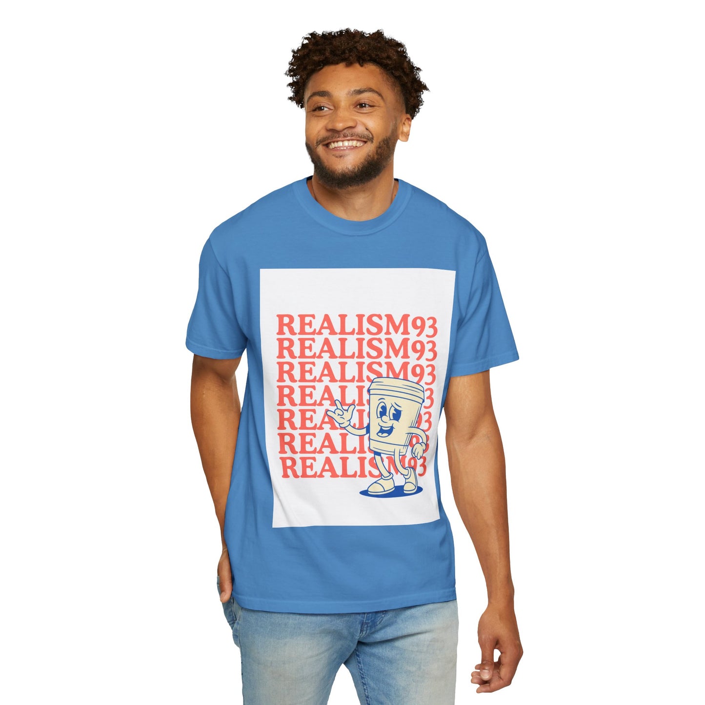 Realism93 Retro Cartoon Tee — Graphic T-Shirt with Vintage Mascot