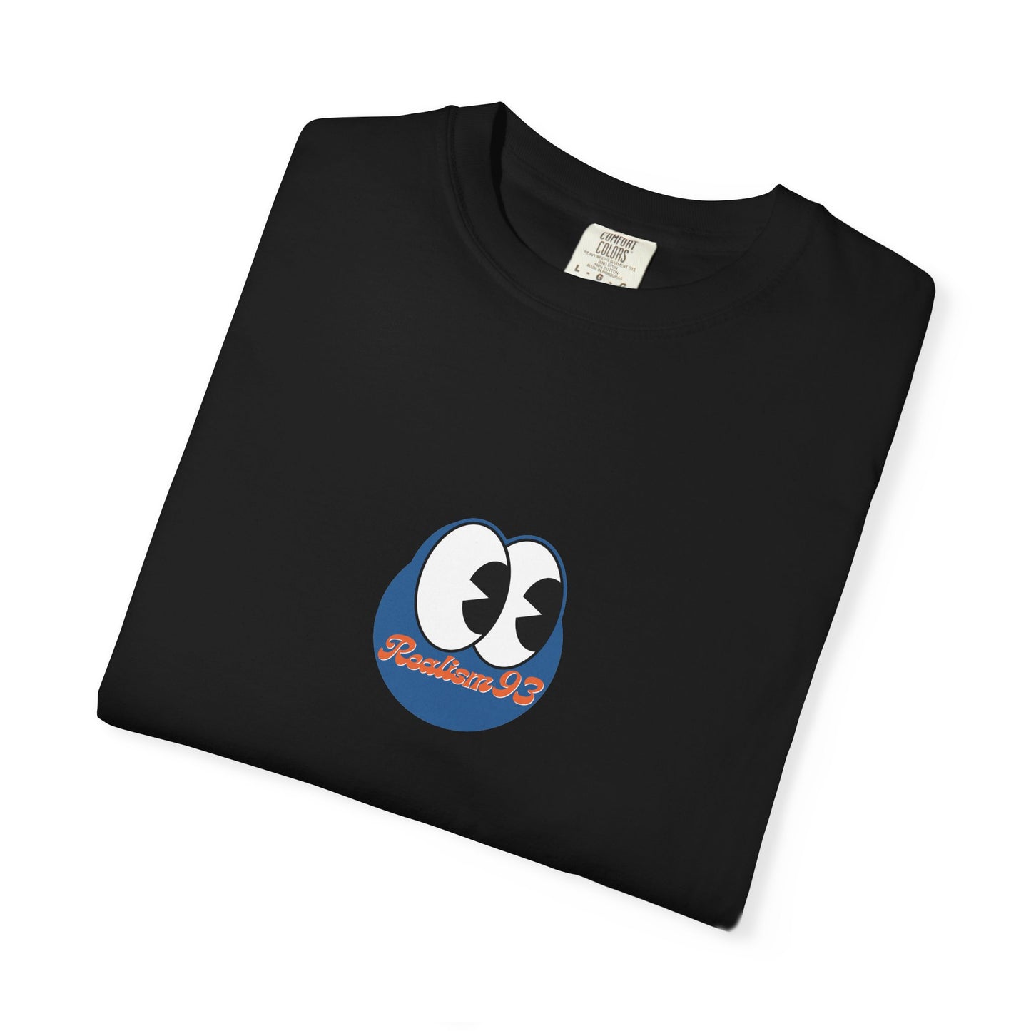Realism93 Cartoon Eyes Tee — Graphic T-Shirt with Cartoon Mascot