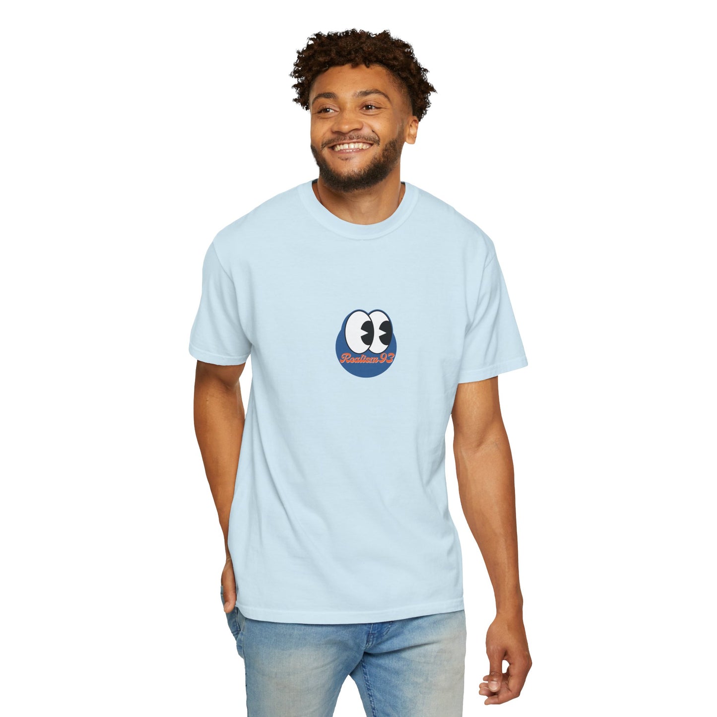 Realism93 Cartoon Eyes Tee — Graphic T-Shirt with Cartoon Mascot