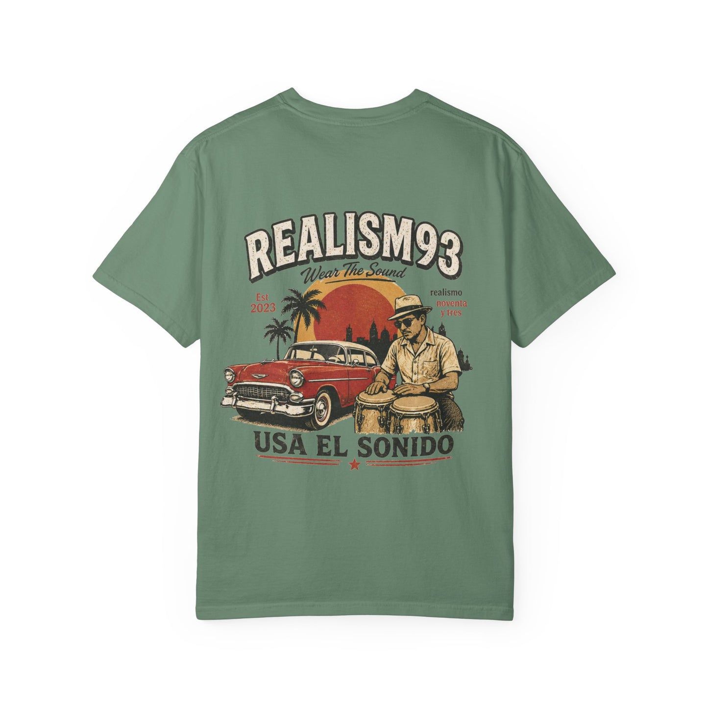 Realism93 "Usa El Sonido" Vintage Cuban Car & Conga T-Shirt