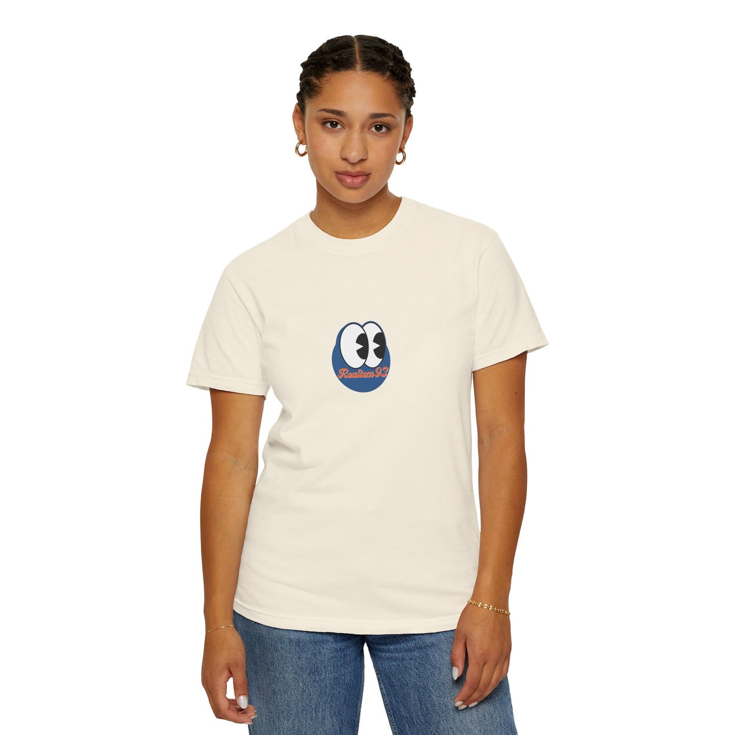 Realism93 Cartoon Eyes Tee — Graphic T-Shirt with Cartoon Mascot