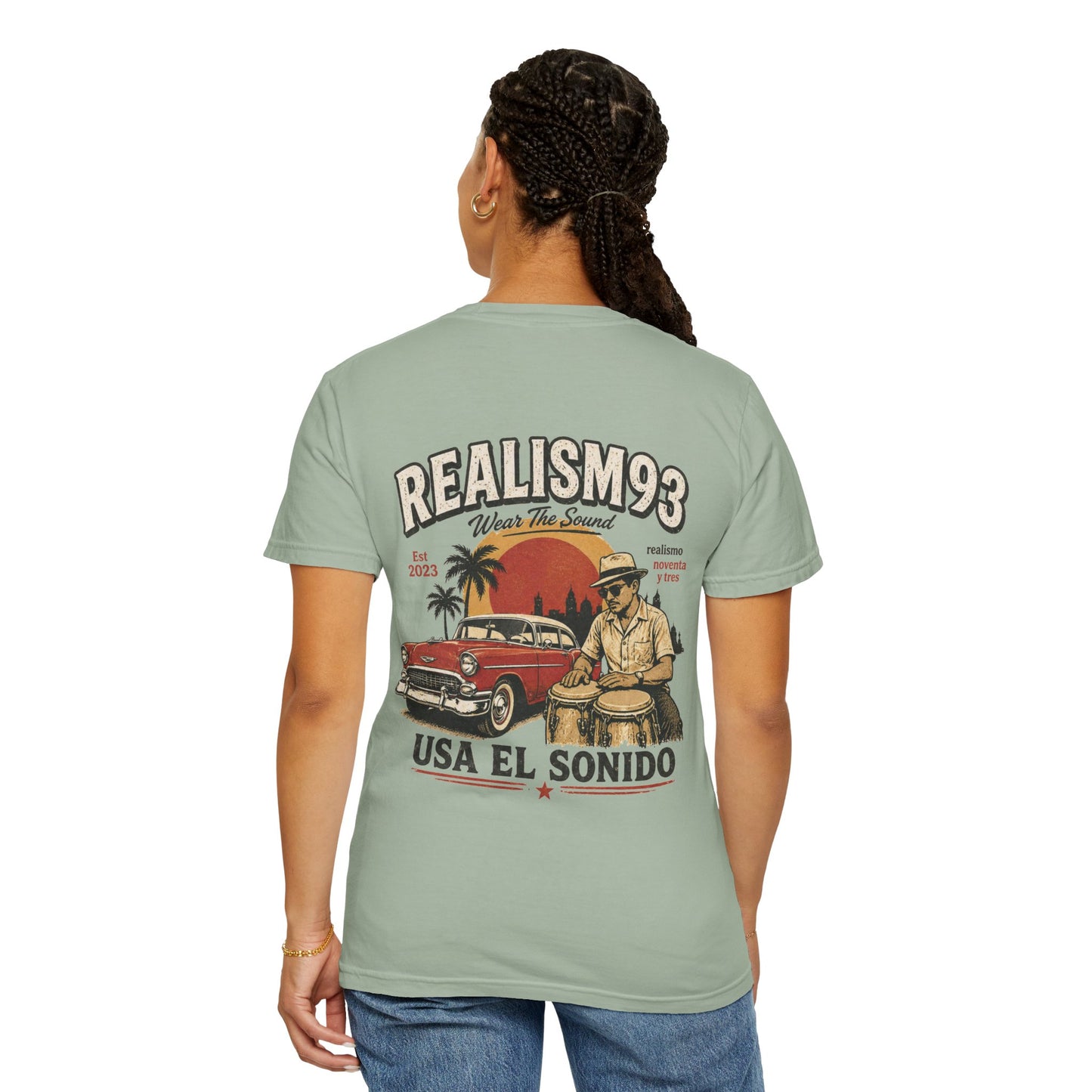 Realism93 "Usa El Sonido" Vintage Cuban Car & Conga T-Shirt
