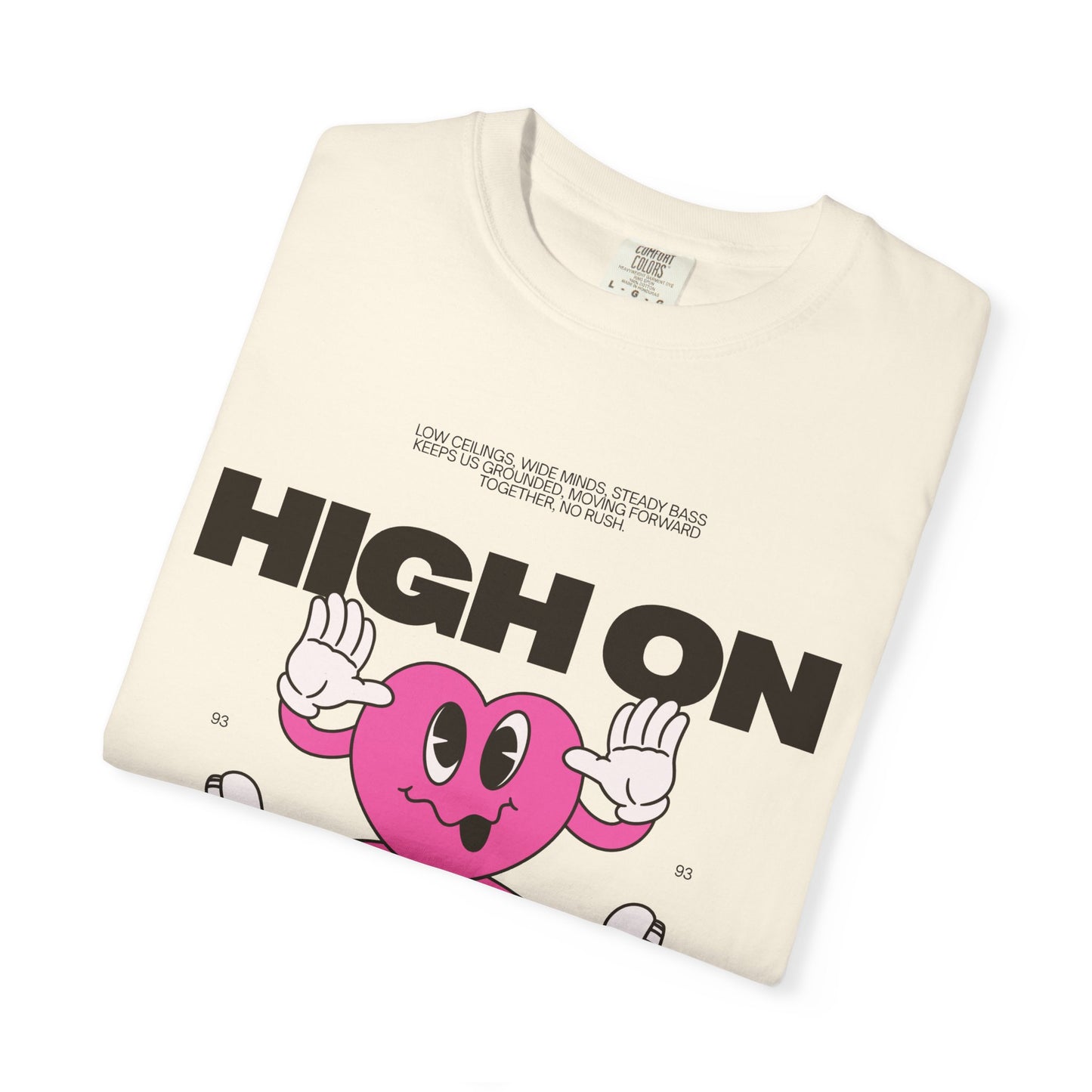 High On Realism Graphic T-Shirt — Retro Heart Skateboard Design