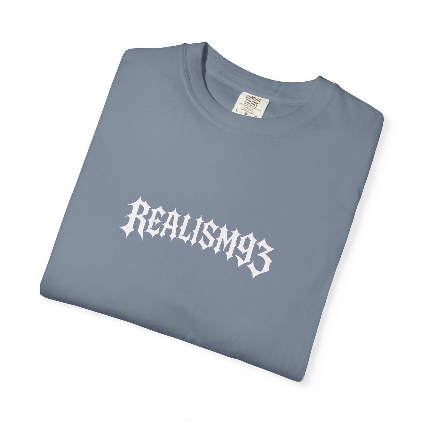 Realism93 Graphic T-Shirt — Vintage Grunge Logo Tee