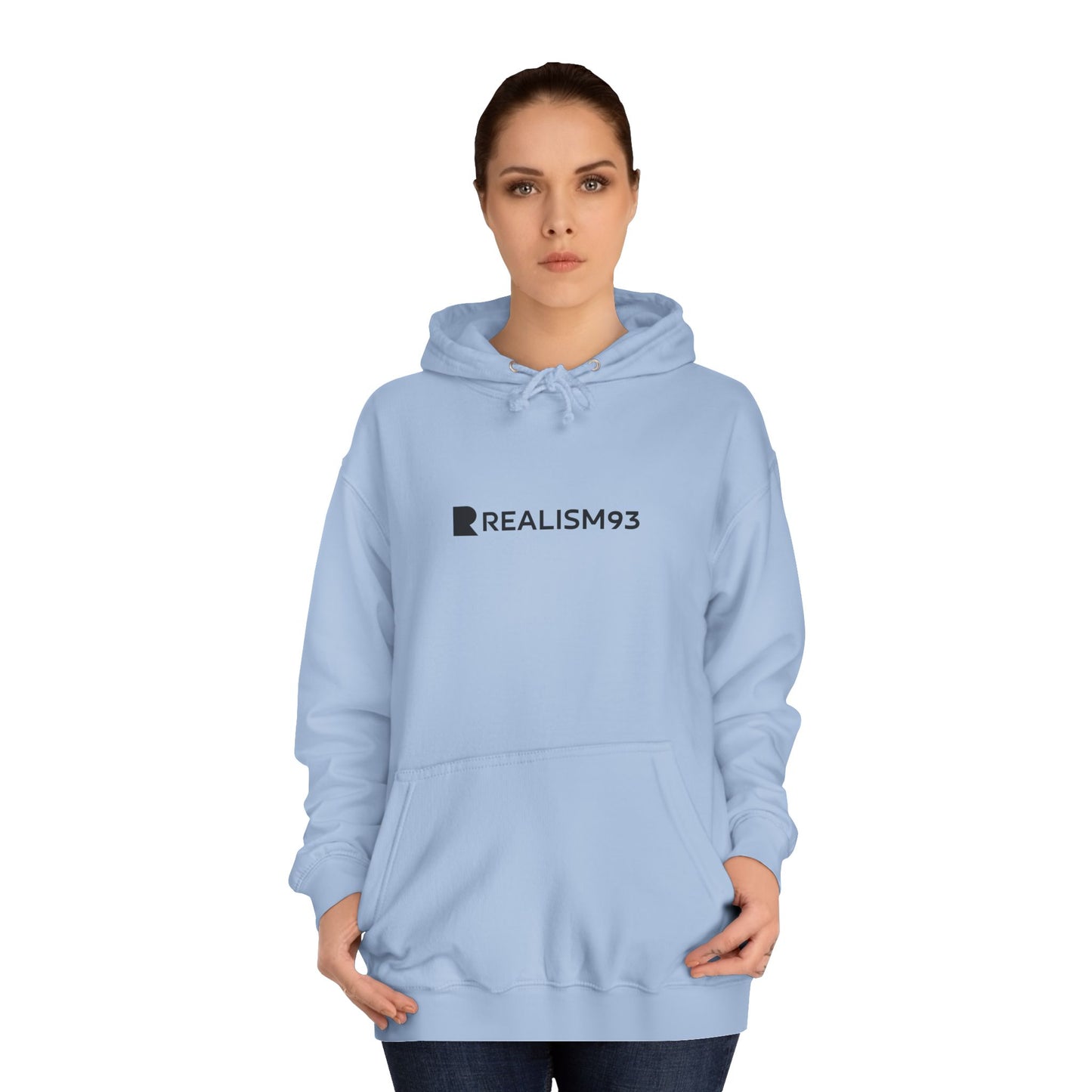College Hoodie — Minimal 'Realism93' Logo Pullover