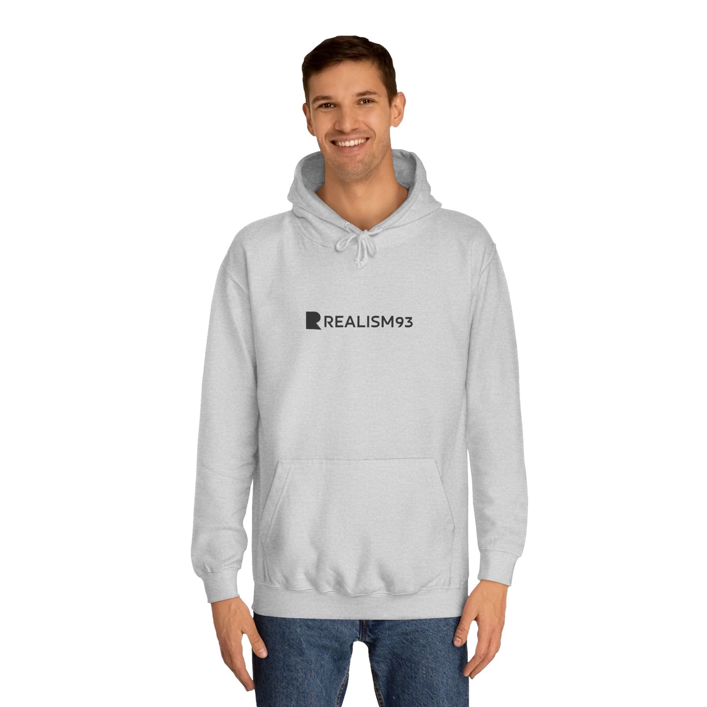 College Hoodie — Minimal 'Realism93' Logo Pullover