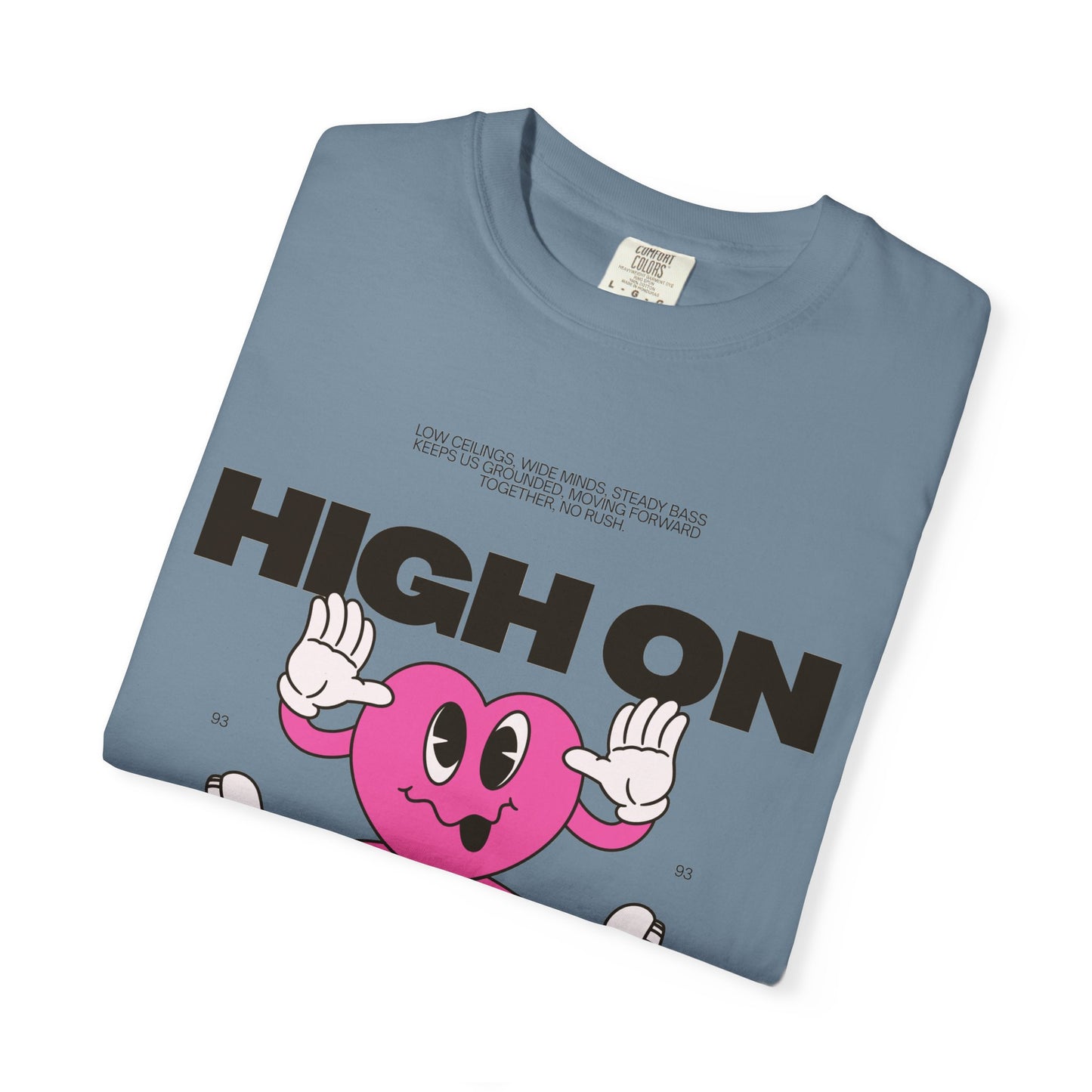 High On Realism Graphic T-Shirt — Retro Heart Skateboard Design