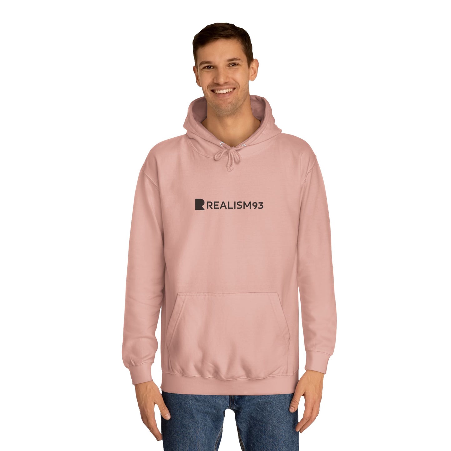 College Hoodie — Minimal 'Realism93' Logo Pullover