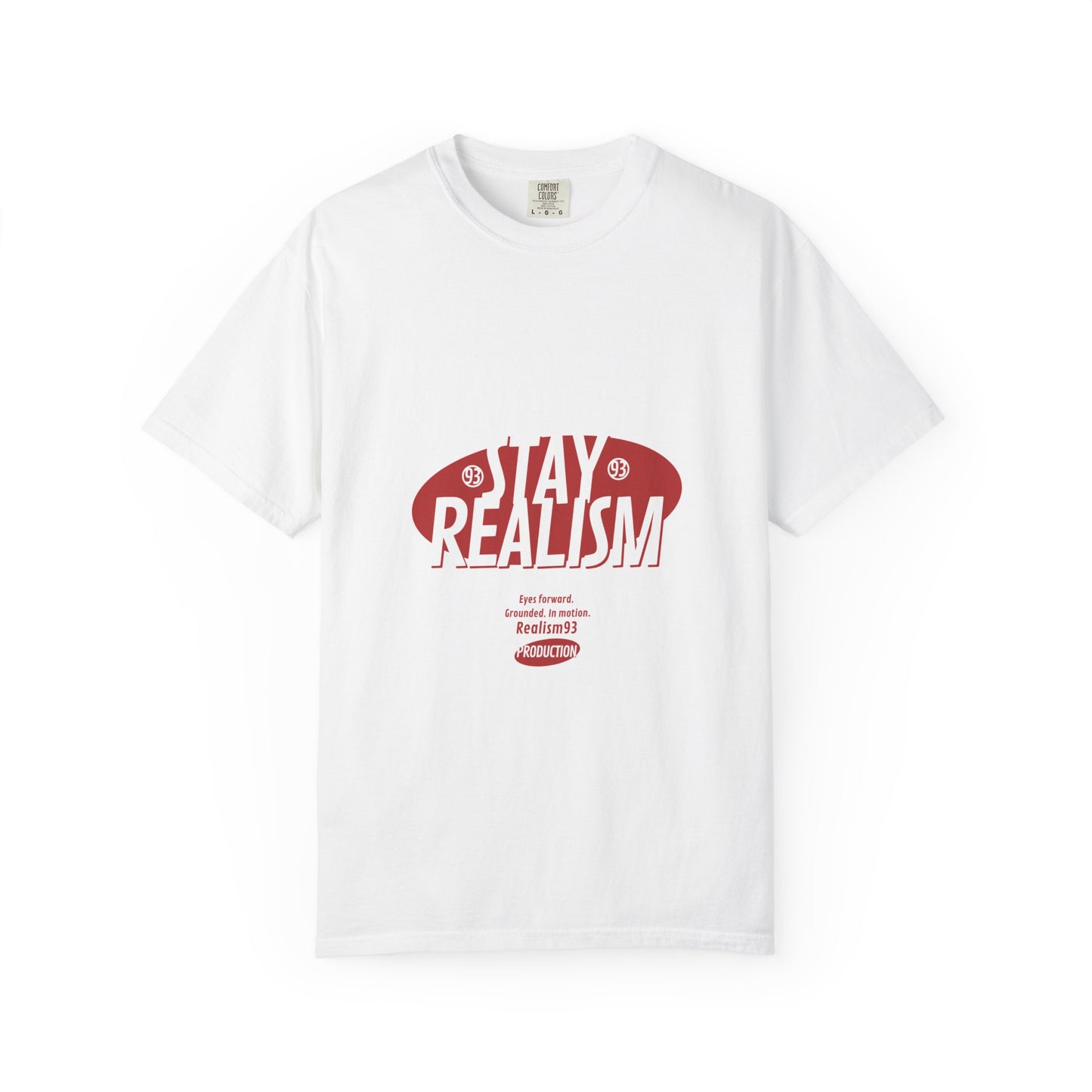 Stay Realism Graphic T-Shirt — Retro Bold Typography Tee