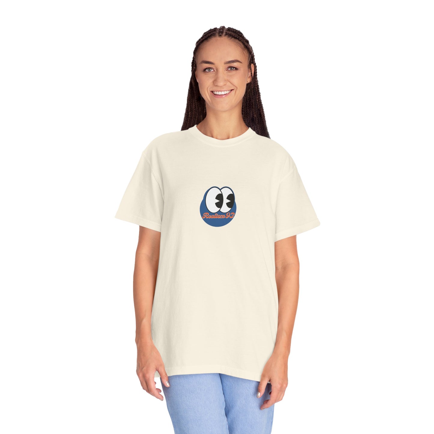 Realism93 Cartoon Eyes Tee — Graphic T-Shirt with Cartoon Mascot